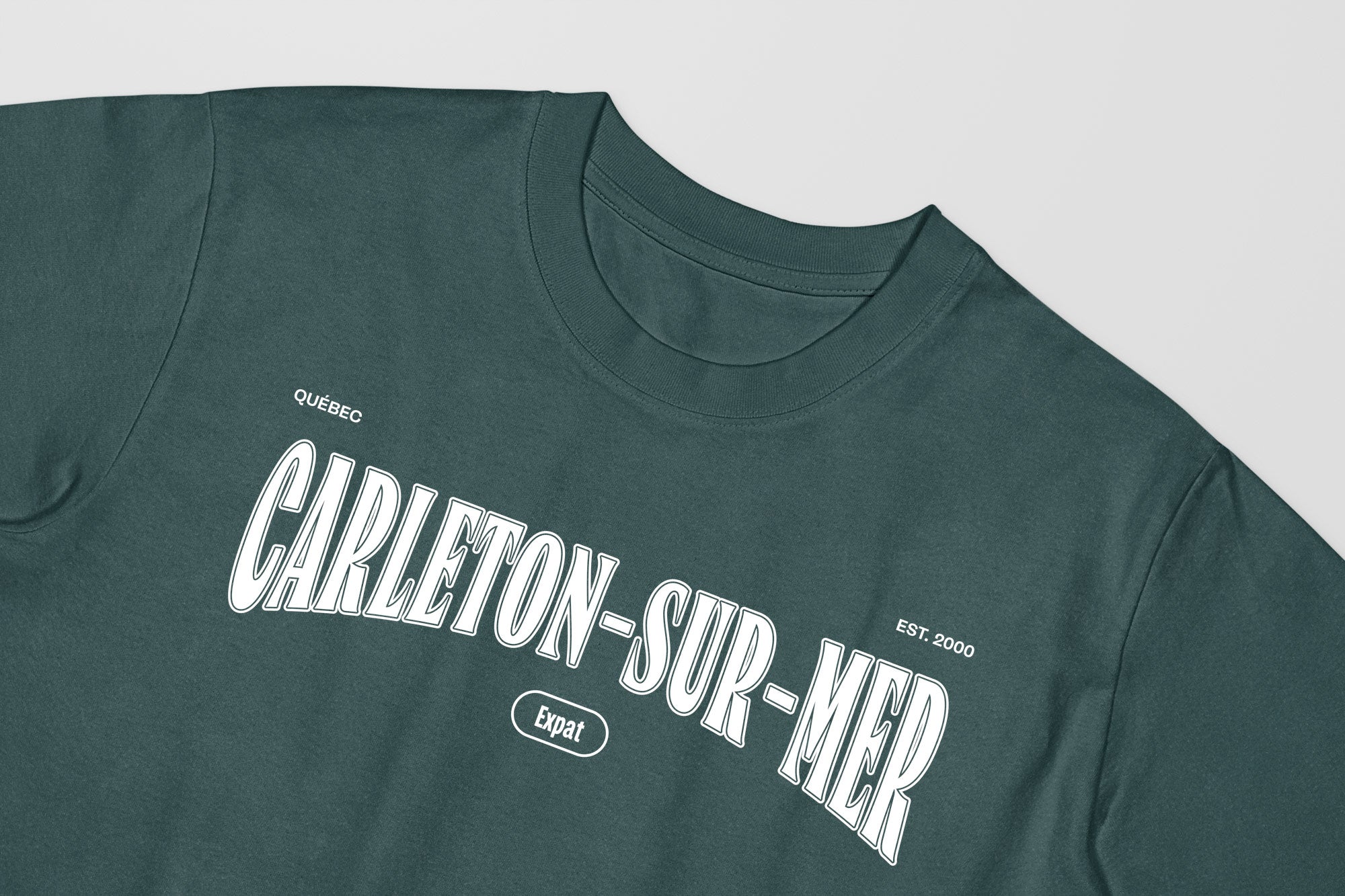 Mon T-Shirt Garçon - Adultes - Carleton-sur-Mer - Impression en Blanc