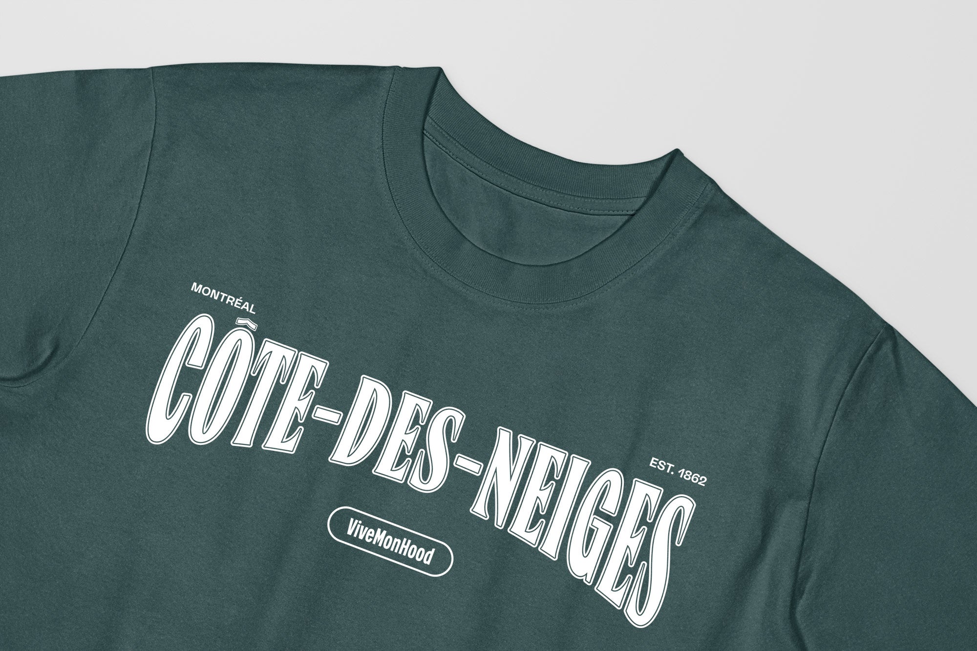 Mon T-Shirt Garçon - Adultes - Côte-des-Neiges - Impression en Blanc