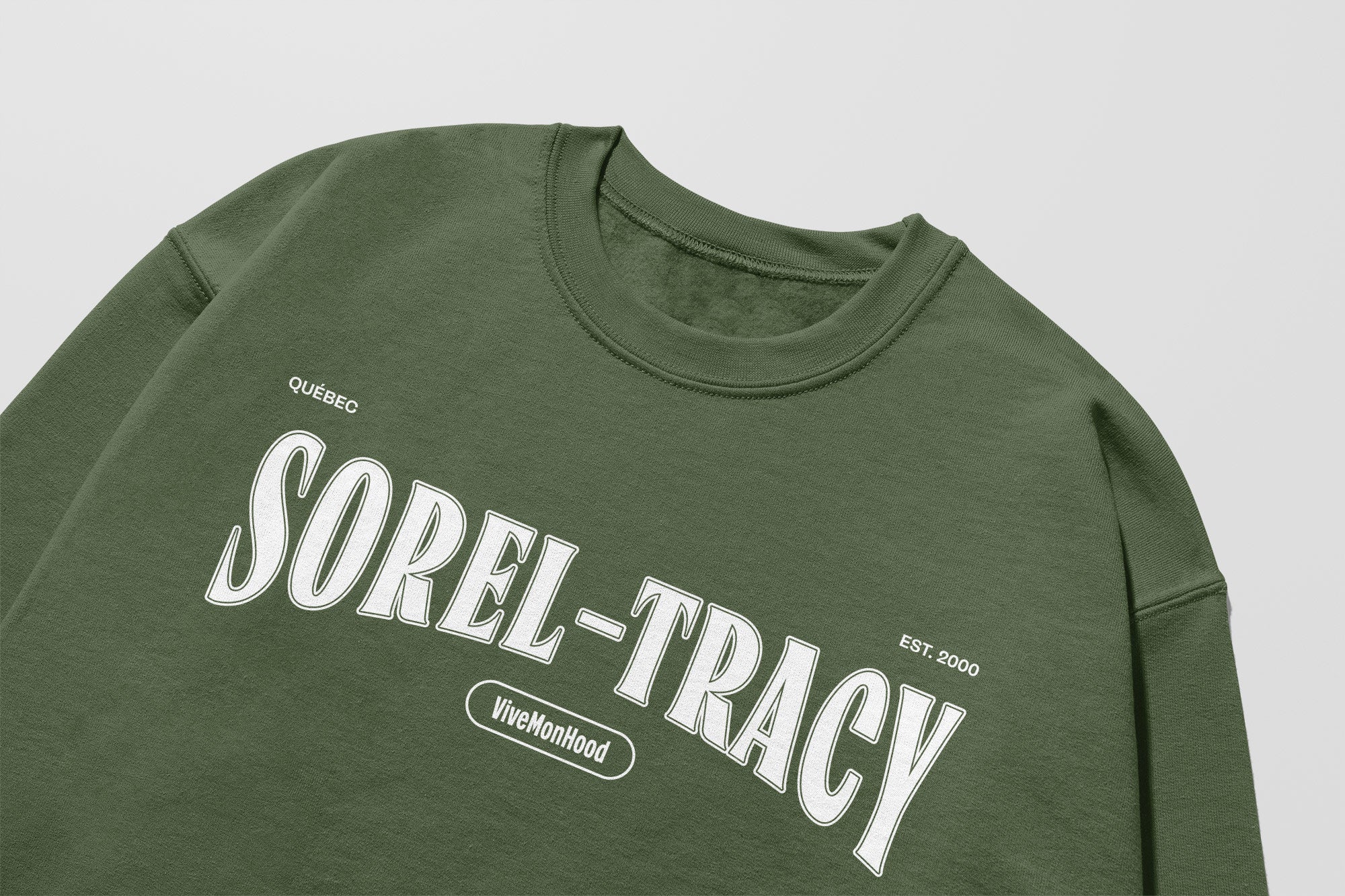 Mon Crew Confort - Adultes - Sorel-Tracy - Impression en Blanc
