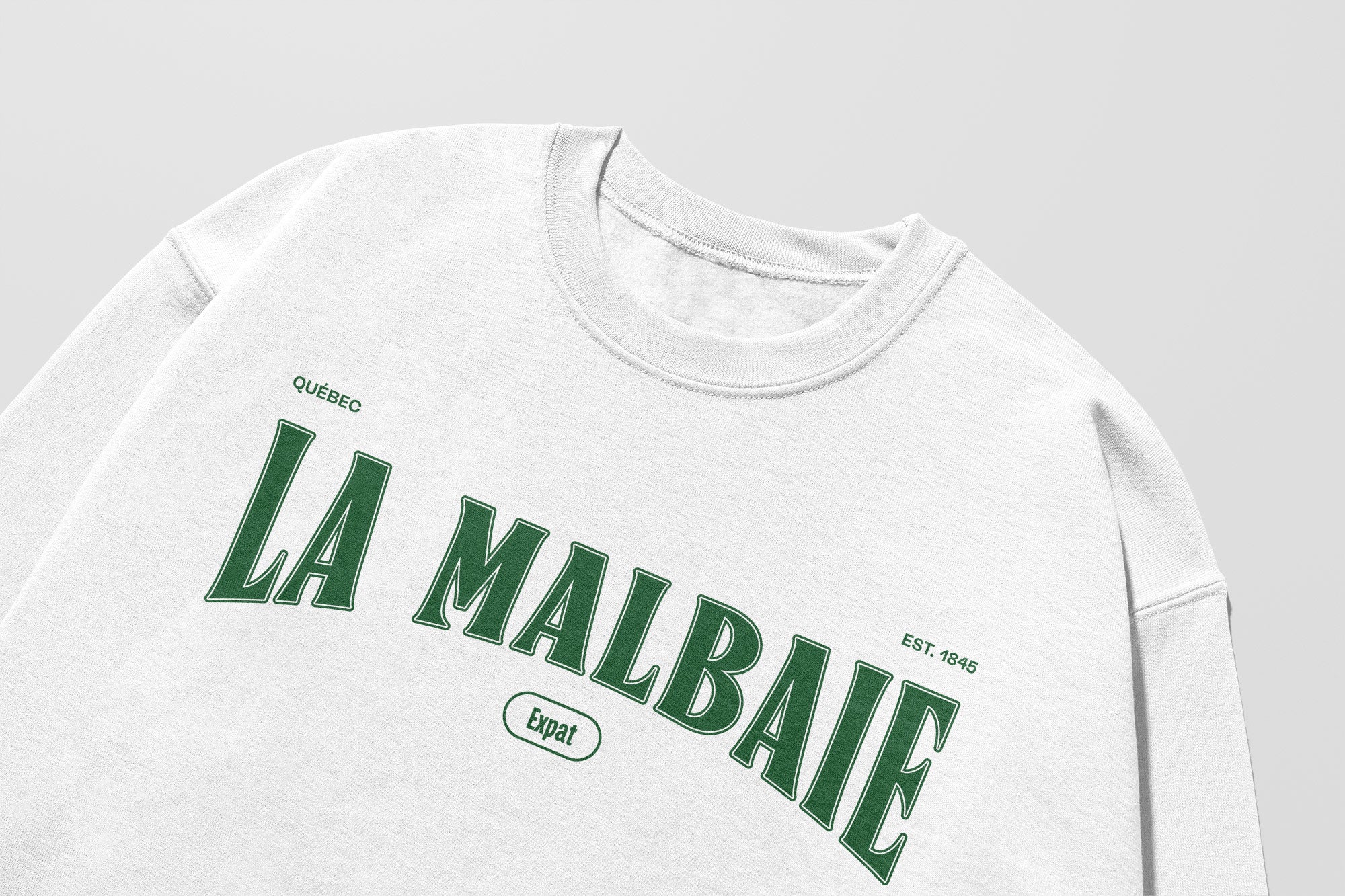 Mon Crew Fit - Adultes - La Malbaie - Impression en Vert
