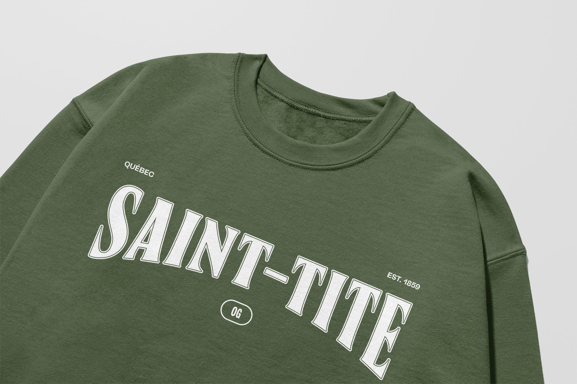 Mon Crew Confort - Adultes - Saint-Tite - Impression en Blanc