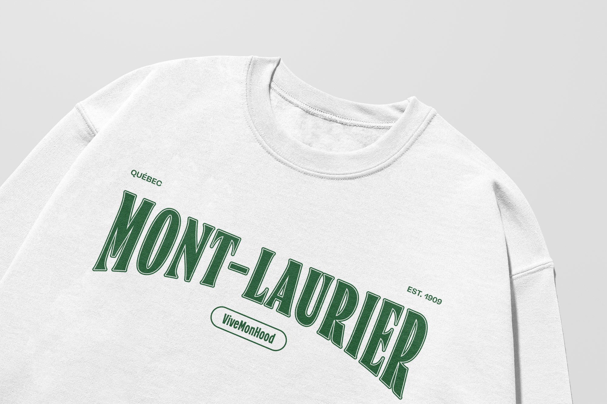 Mon Crew Fit - Adultes - Mont-Laurier - Impression en Vert