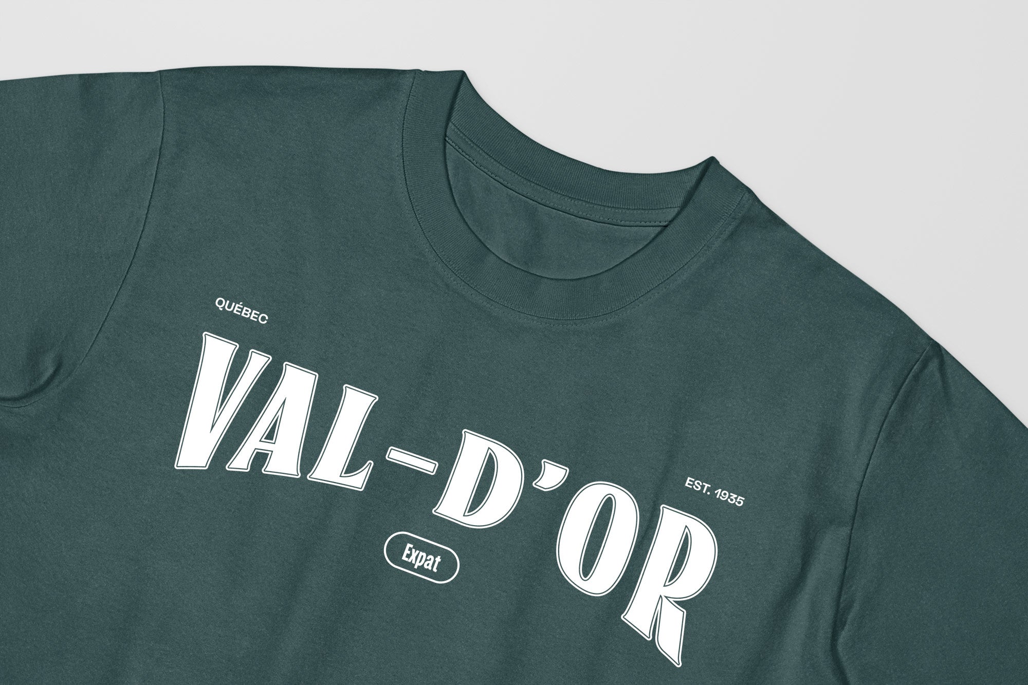 Mon T-Shirt Garçon - Adultes - Val-D'or - Impression en Blanc