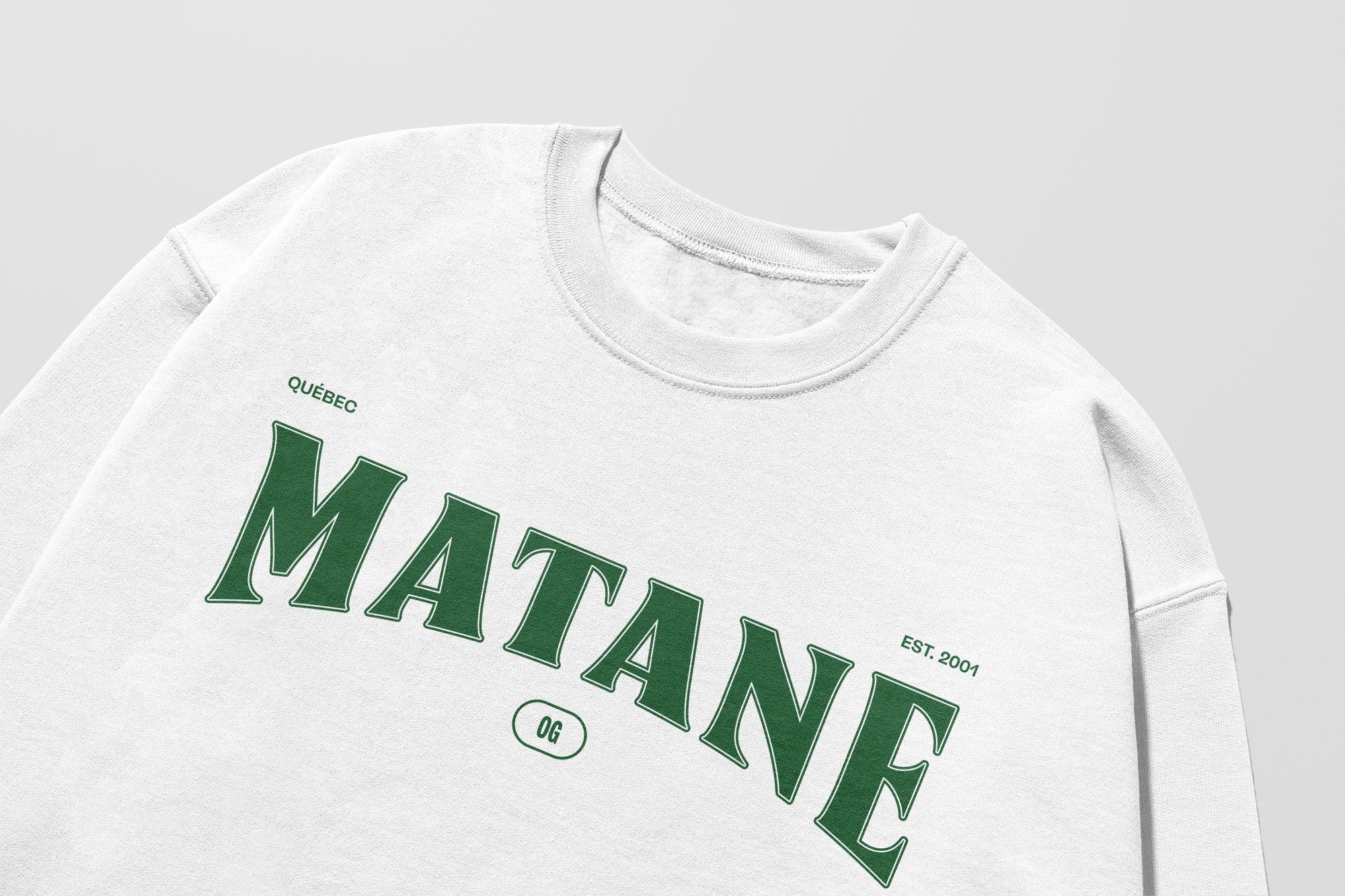 Mon Crew Fit - Adultes - Matane - Impression en Vert