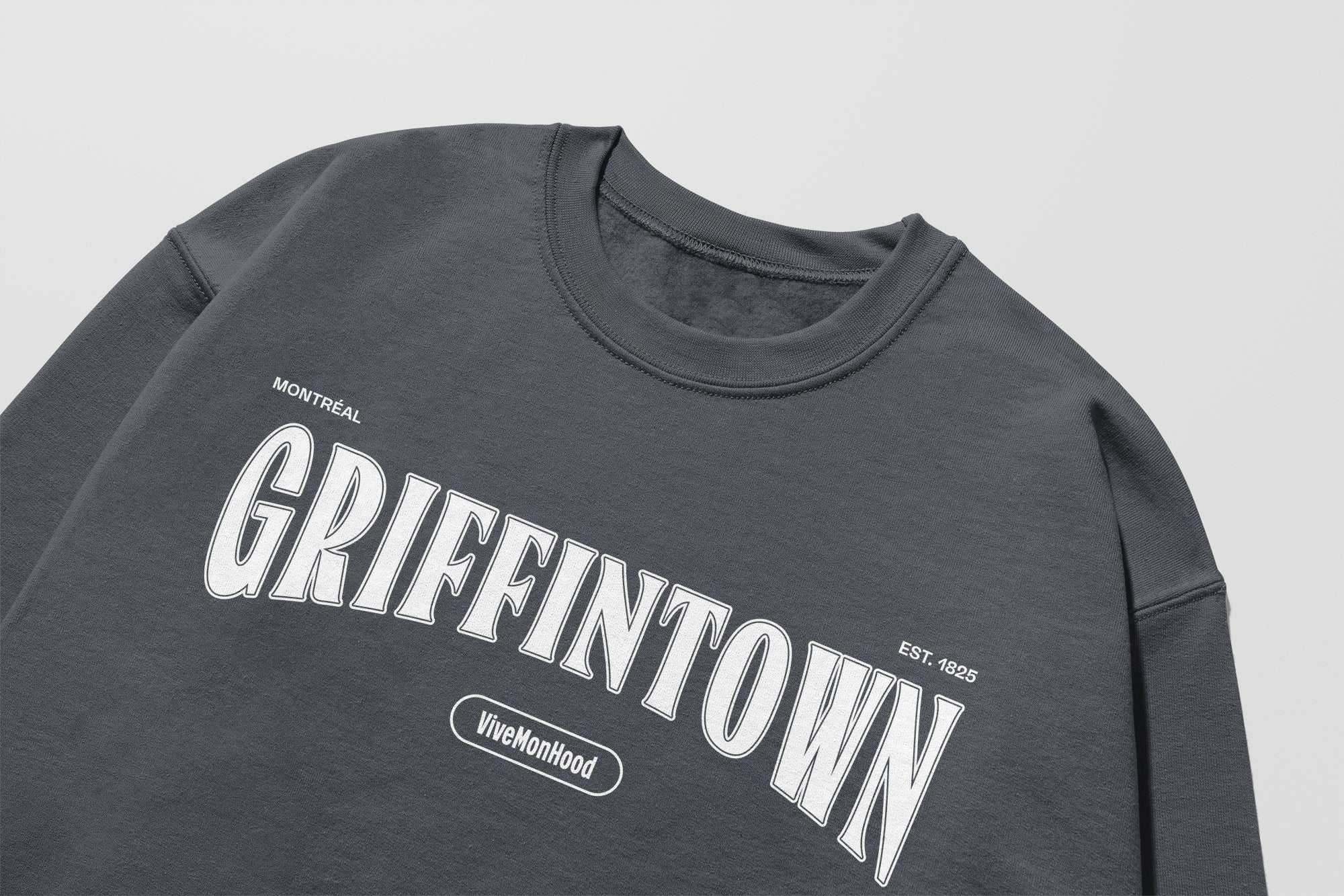 Mon Crew Fit - Enfants - Griffintown - Impression en Blanc
