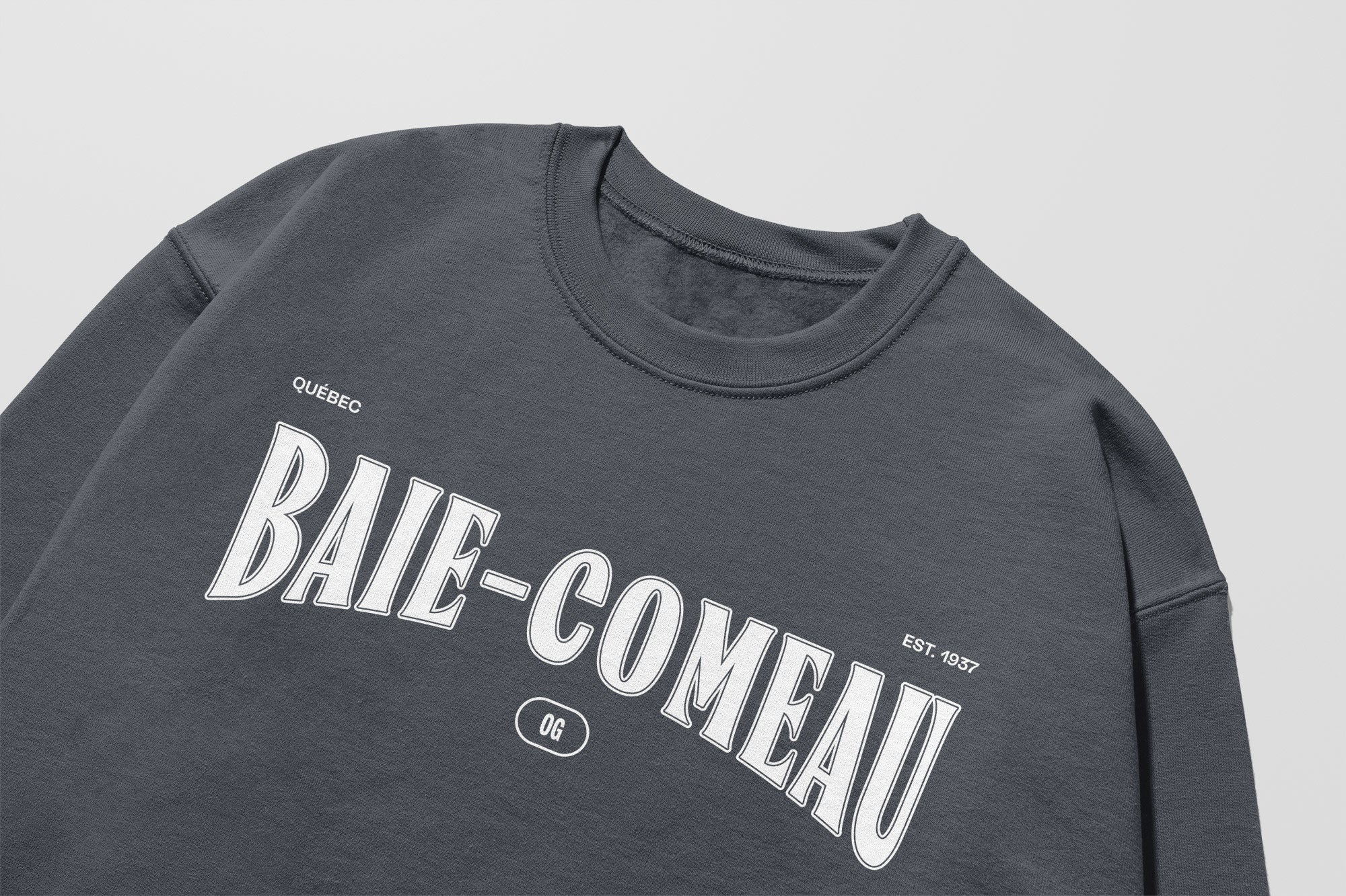 Mon Crew Fit - Enfants - Baie-Comeau - Impression en Blanc