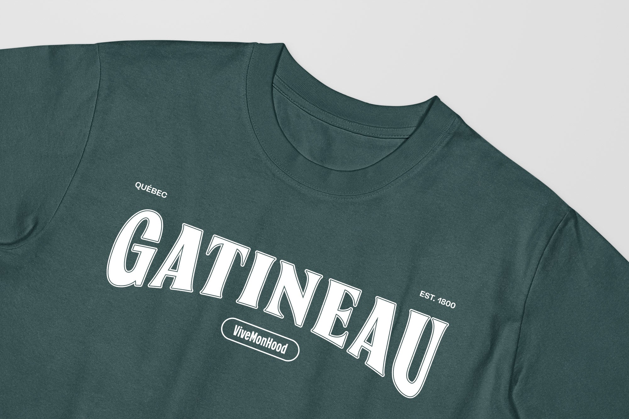 Mon T-Shirt Garçon - Adultes - Gatineau - Impression en Blanc