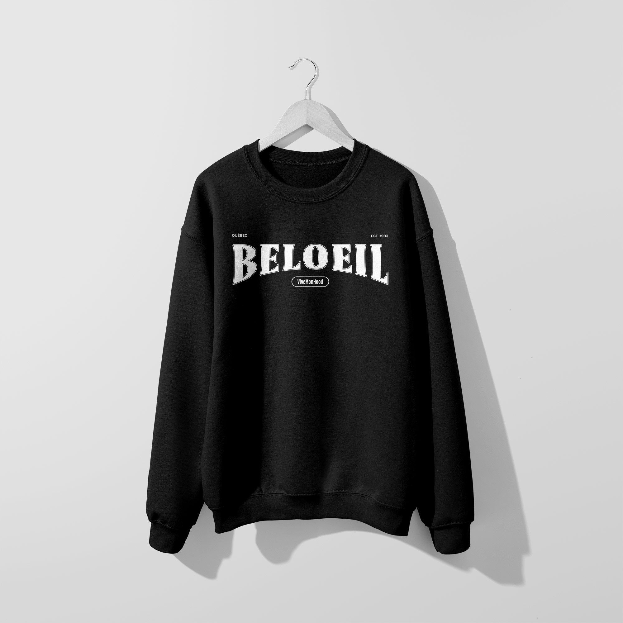 Mon Crew Confort - Adultes - Beloeil - Impression en Blanc