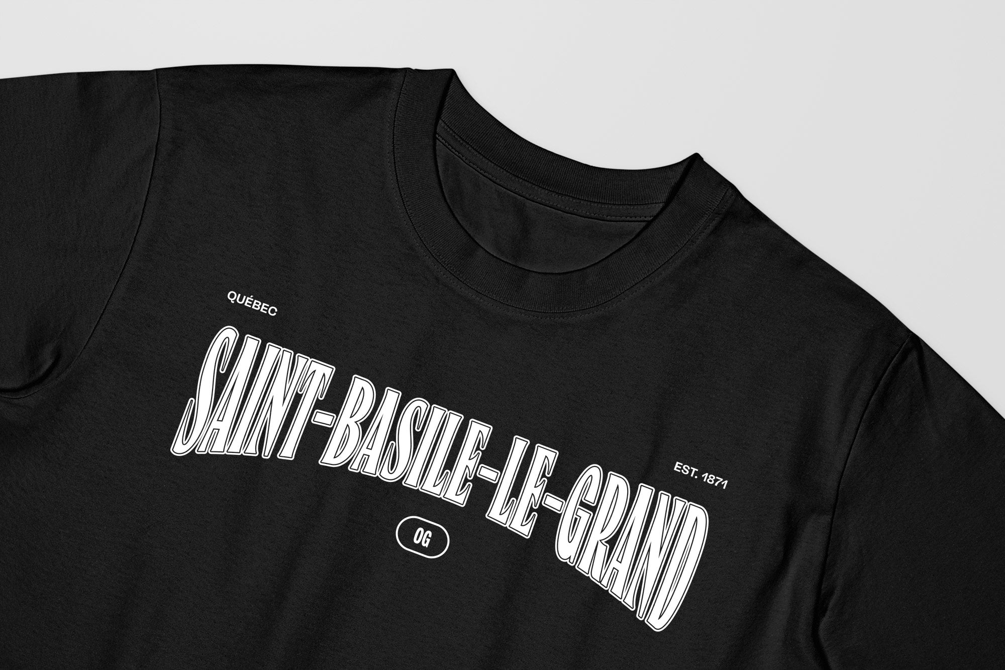 Mon T-Shirt Garçon - Adultes - Saint-Basile-Le-Grand - Impression en Blanc