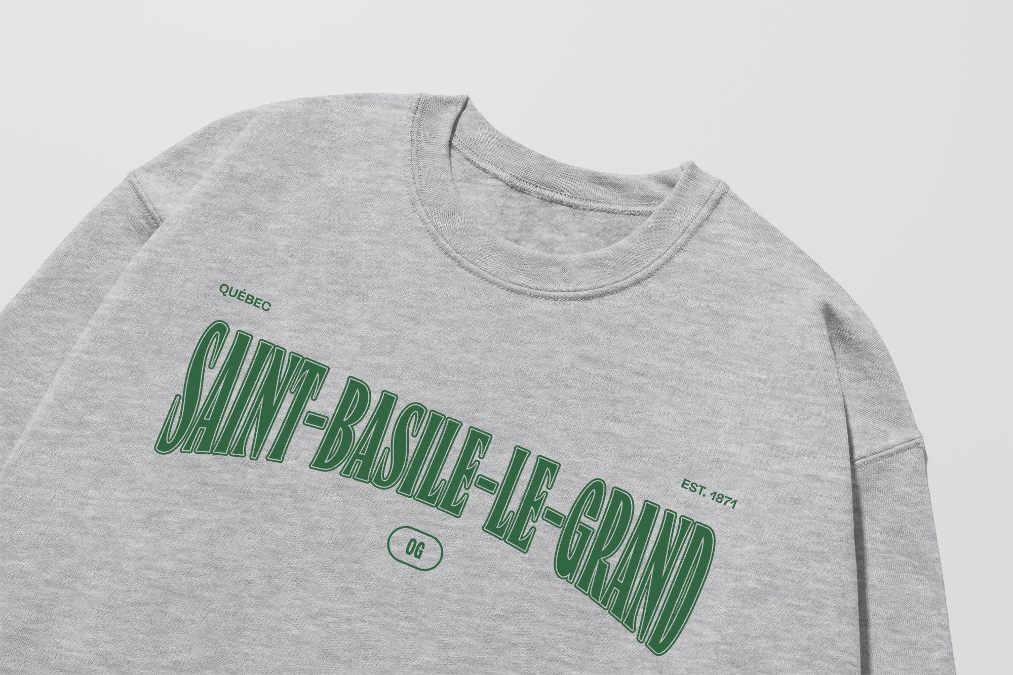 Mon Crew Fit - Adultes - Saint-Basile-Le-Grand - Impression en Vert