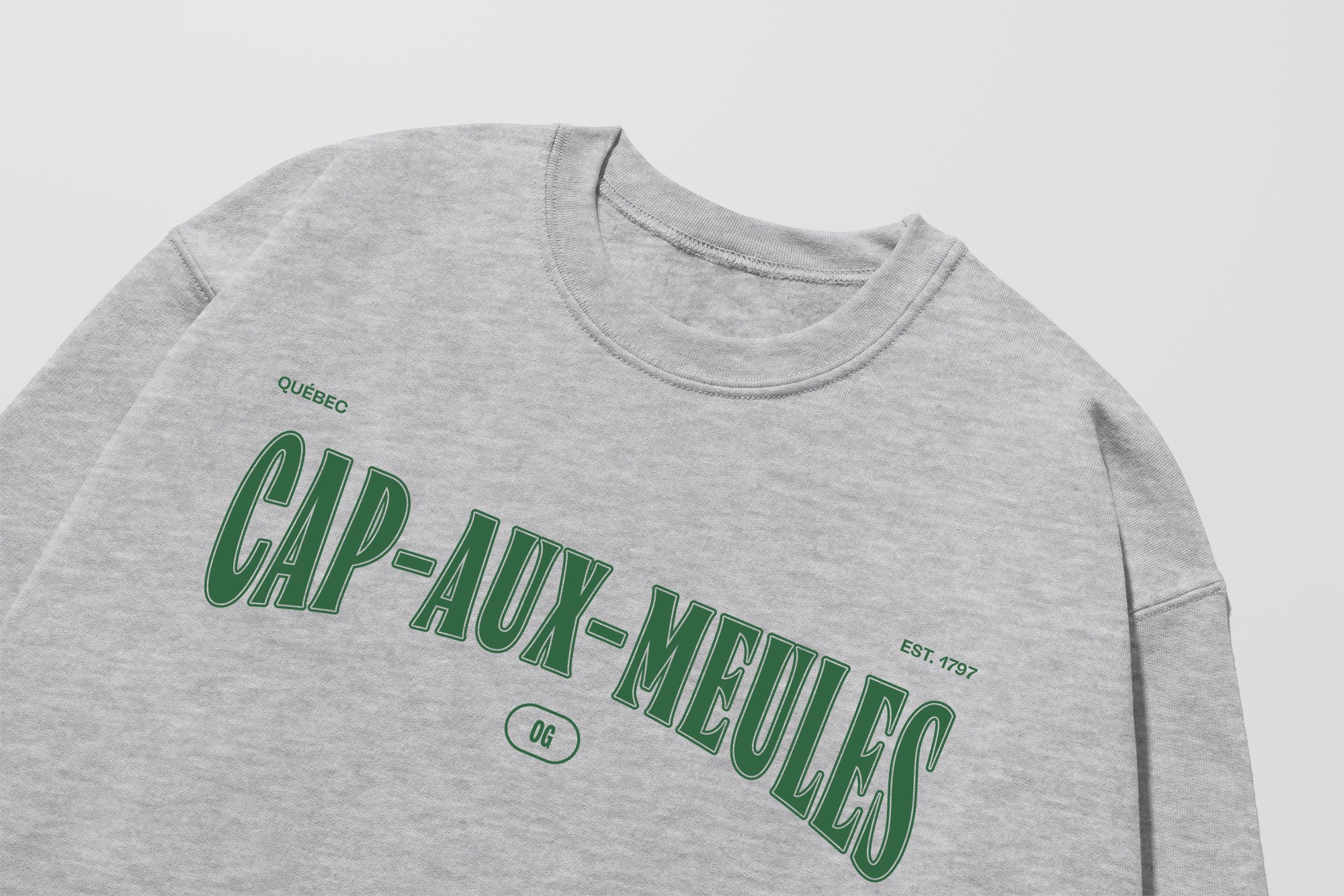 Mon Crew Fit - Adultes - Cap-aux-Meules - Impression en Vert