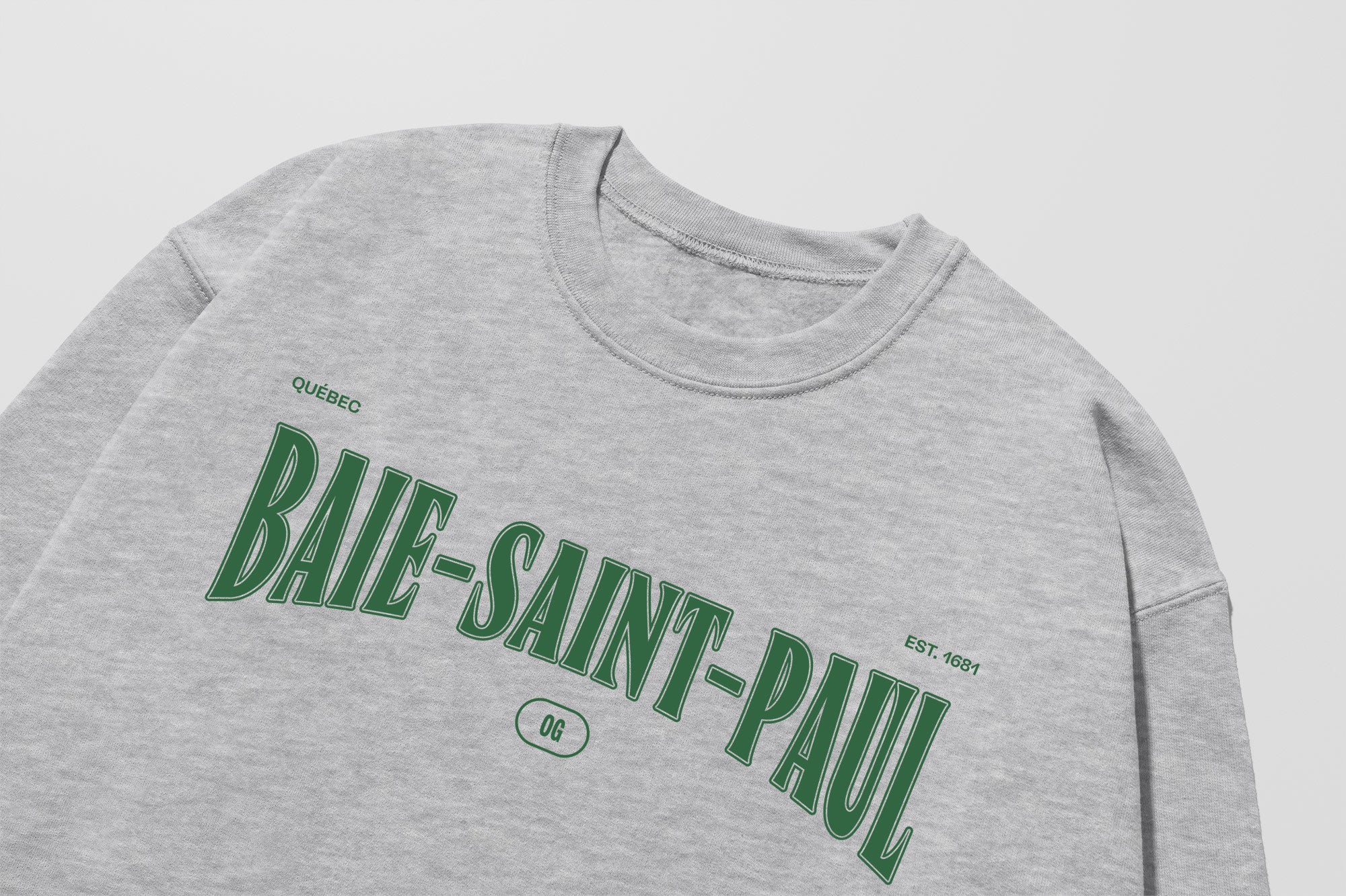 Mon Crew Fit - Adultes - Baie-Saint-Paul - Impression en Vert