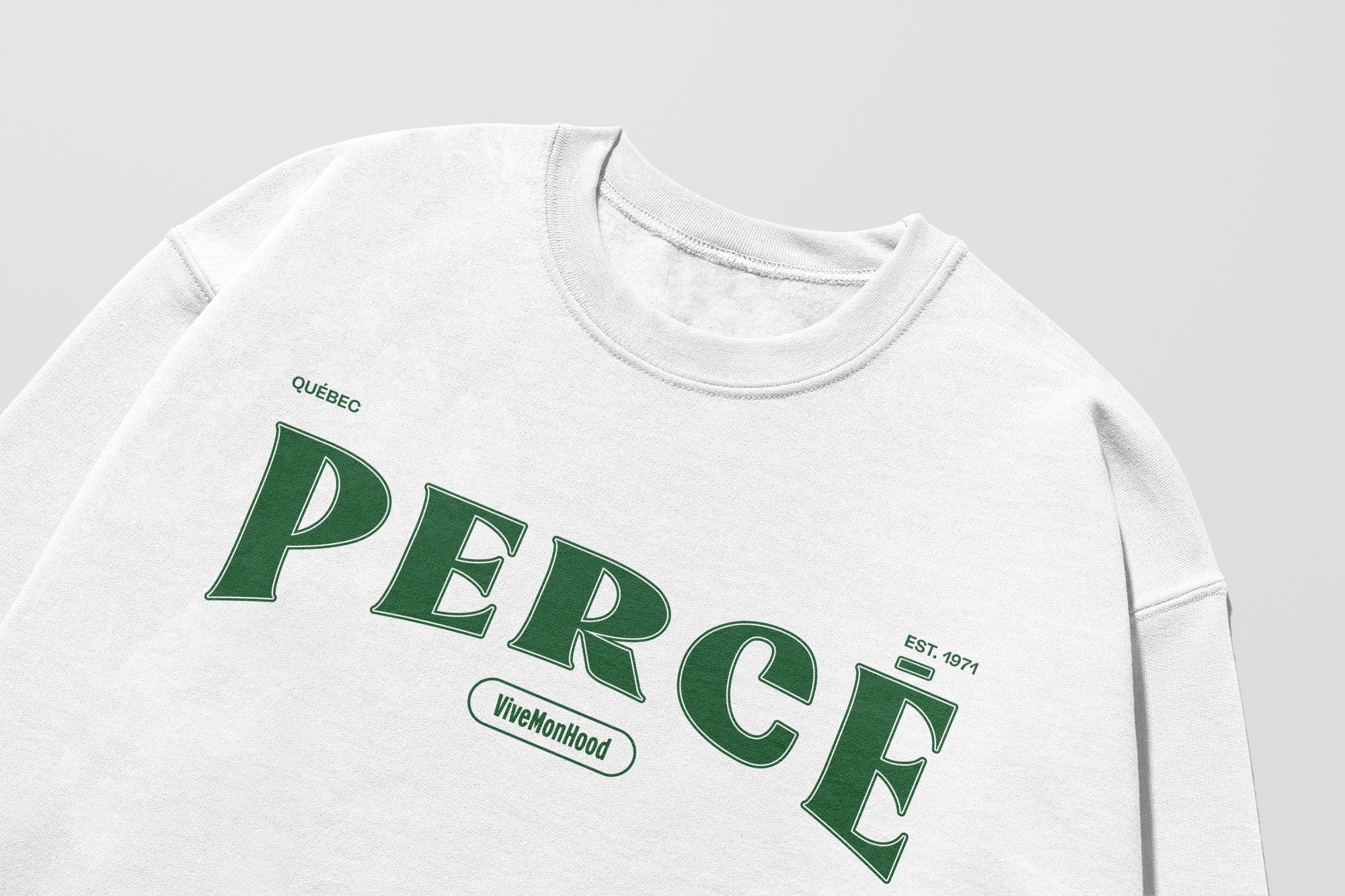 Mon Crew Fit - Adultes - Perce - Impression en Vert