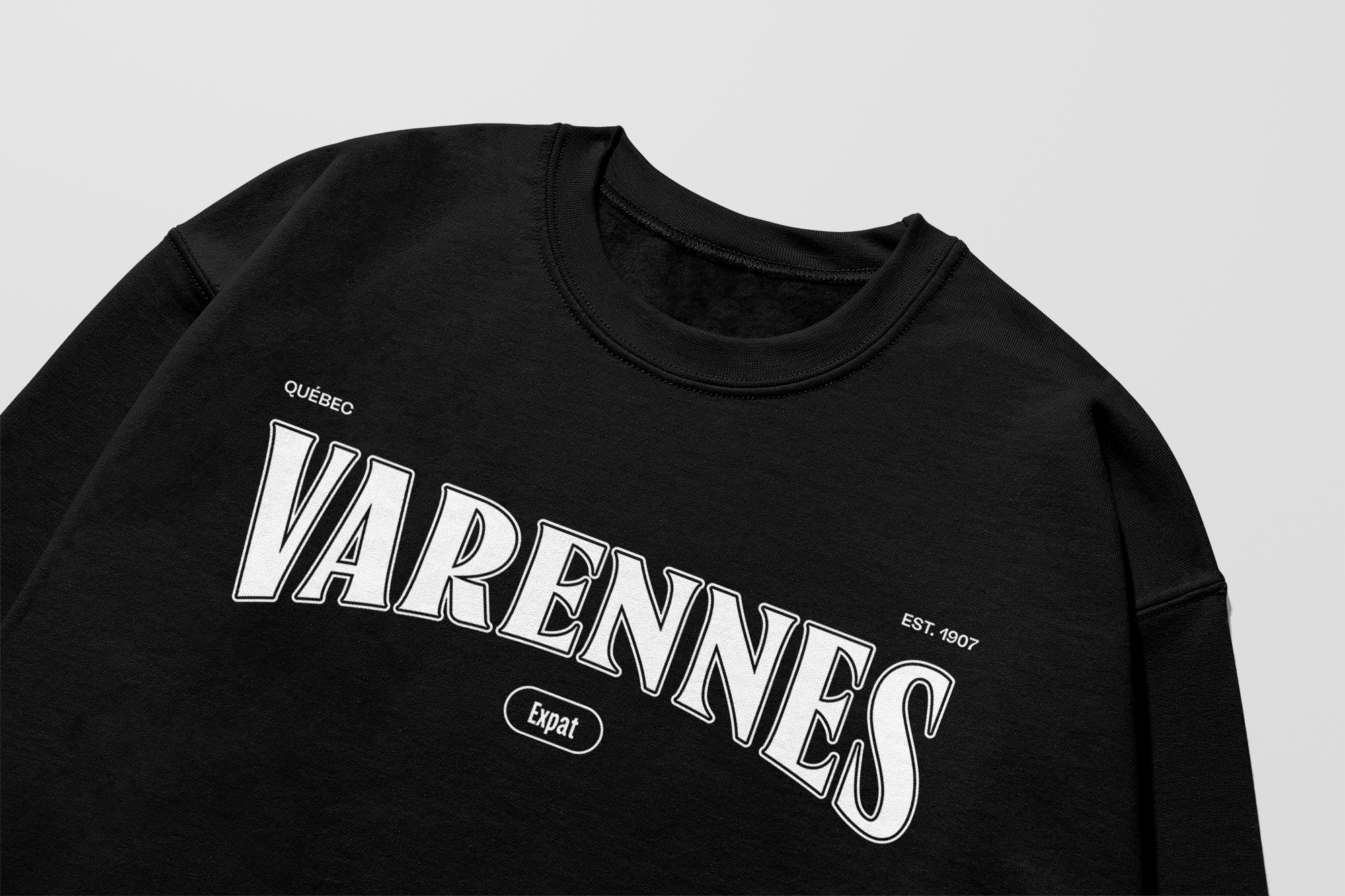 Mon Crew Fit - Varennes - Adulte - Blanc - Noir