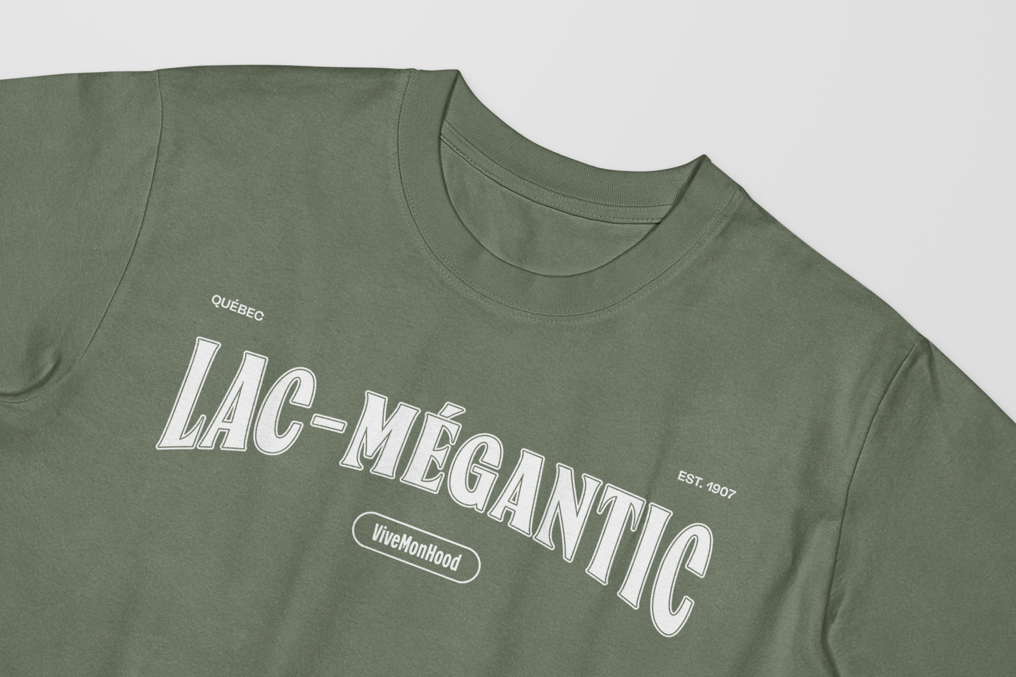 Mon T-Shirt Garçon - Lac-Megantic - Adulte - Blanc - Moss