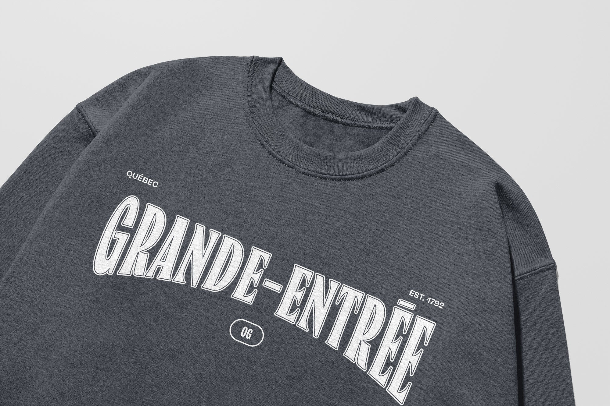 Mon Crew Fit - Enfants - Grande-Entree - Impression en Blanc