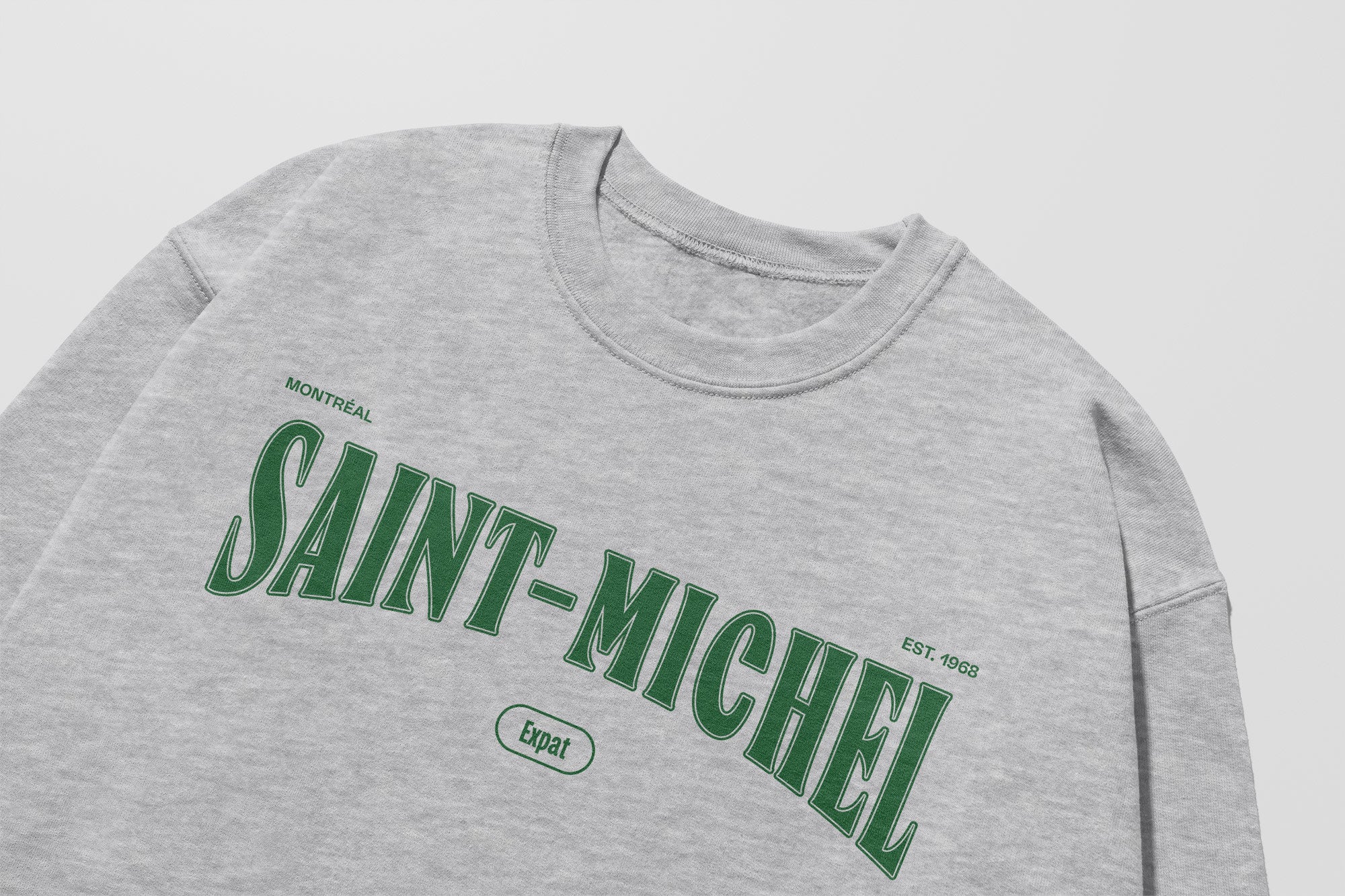 Mon Crew Fit - Adultes - Saint-Michel - Impression en Vert