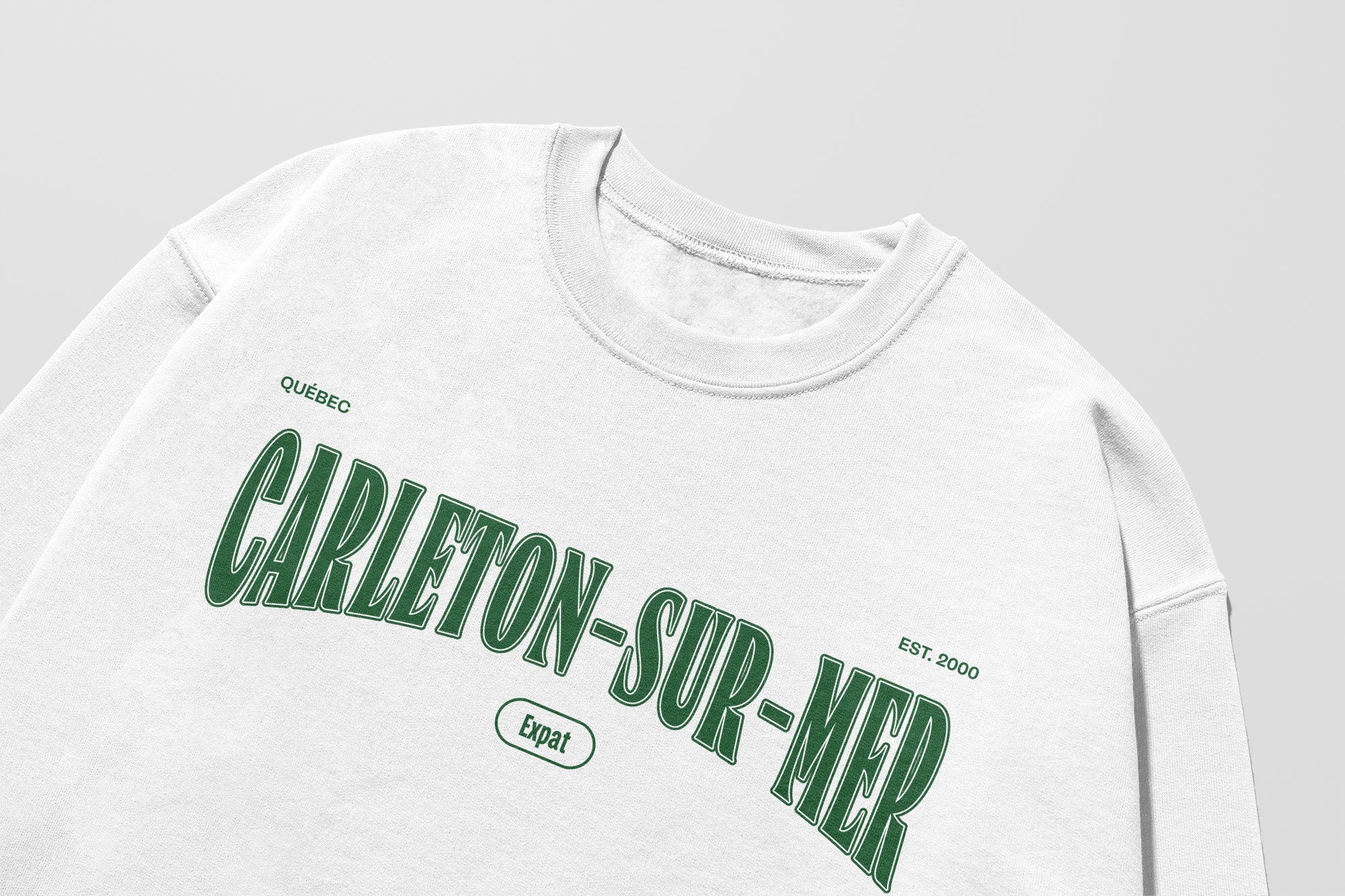Mon Crew Fit - Adultes - Carleton-sur-Mer - Impression en Vert