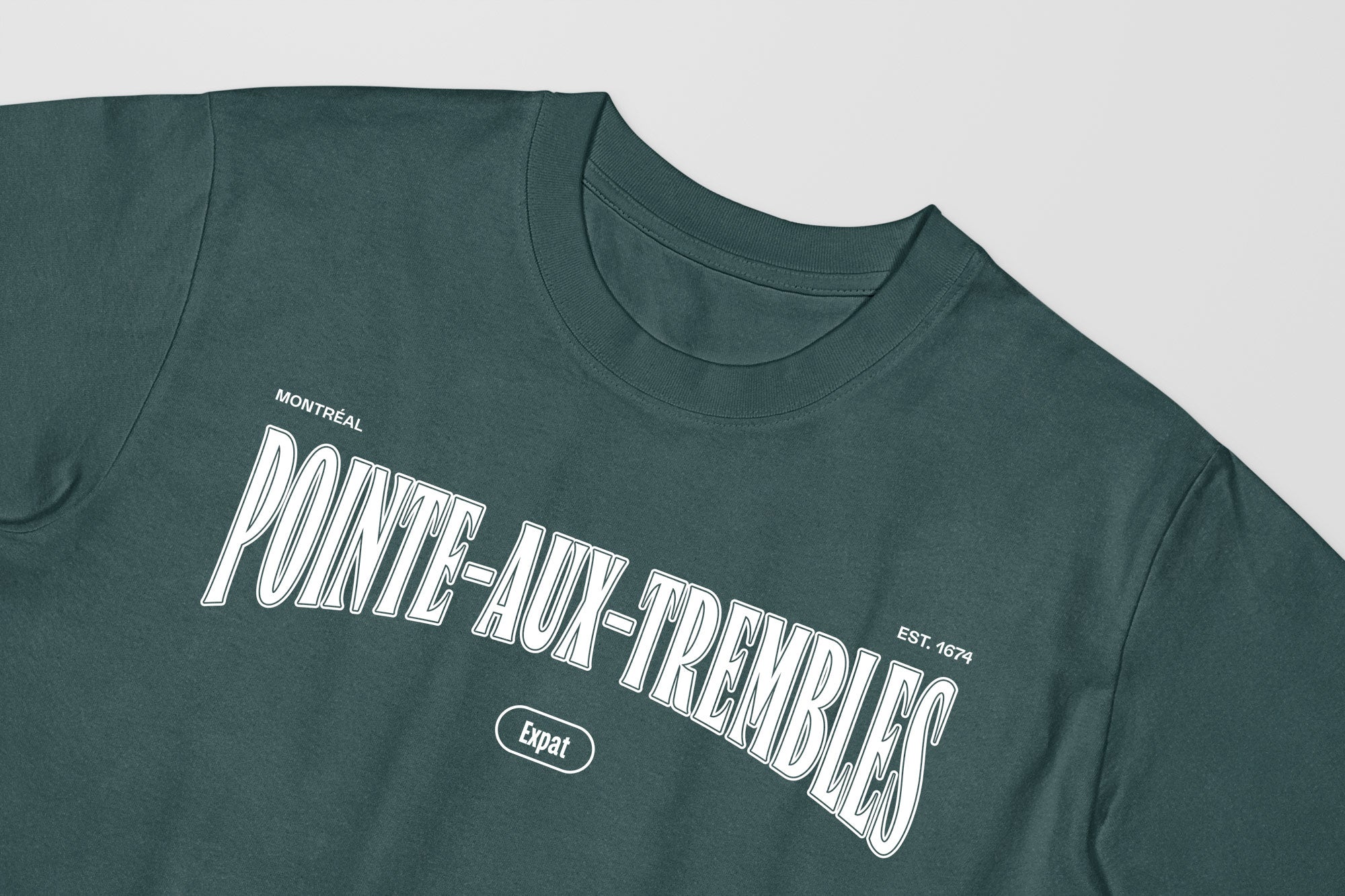 Mon T-Shirt Garçon - Adultes - Pointe-aux-Trembles - Impression en Blanc