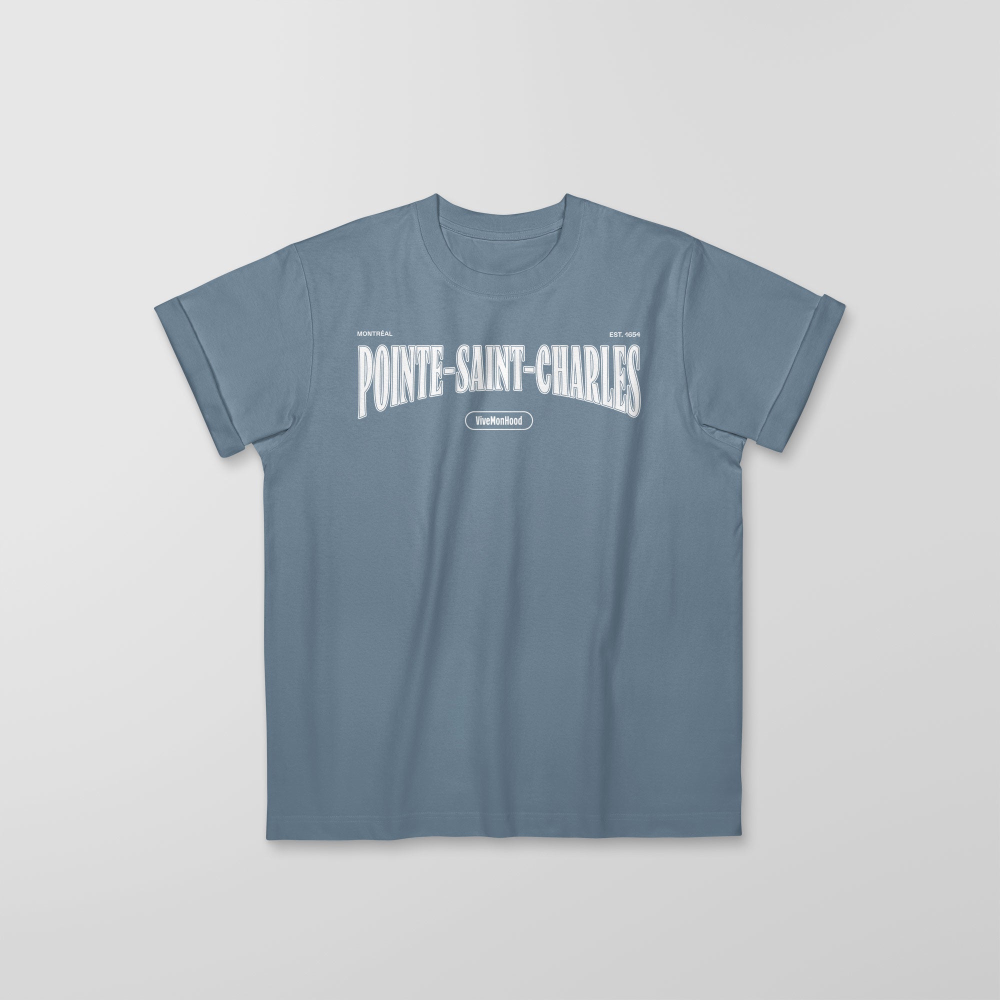 Mon T-Shirt Garçon - Adultes - Pointe-Saint-Charles - Impression en Blanc