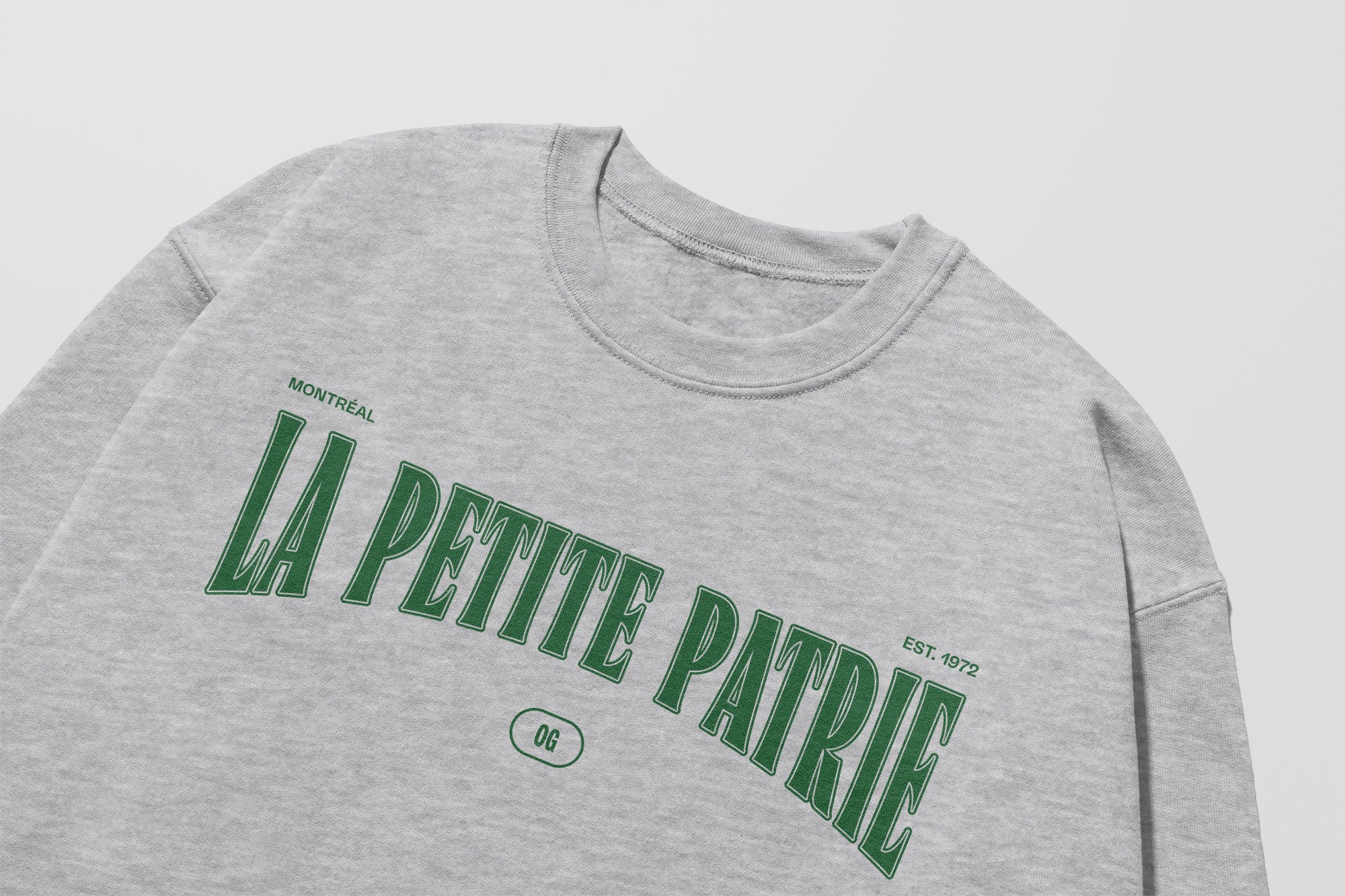 Mon Crew Fit - Adultes - La Petite Patrie - Impression en Vert