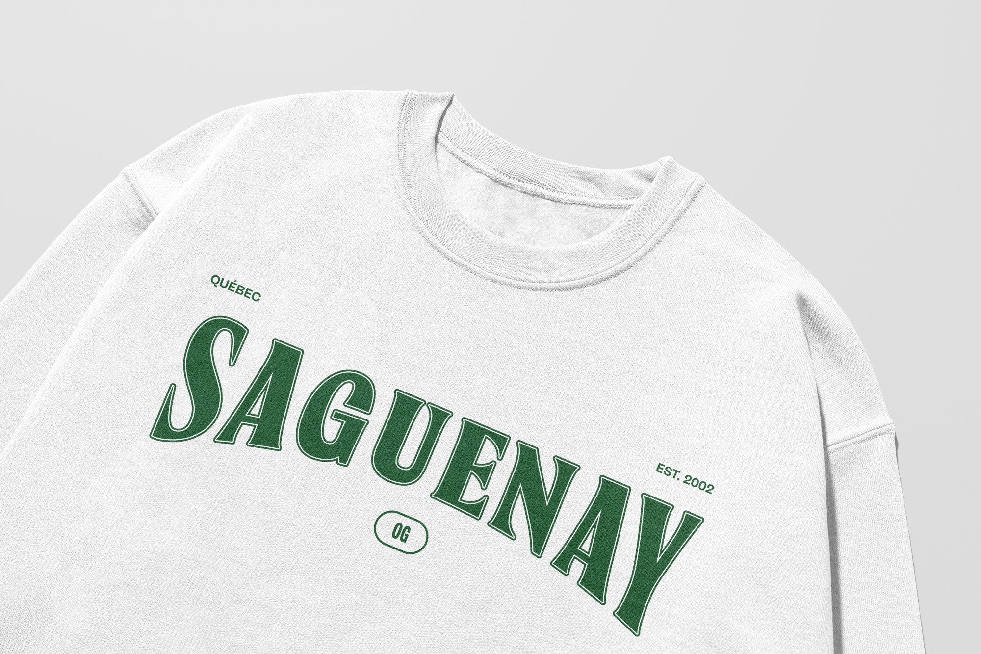 Mon Crew Fit - Adultes - Saguenay - Impression en Vert