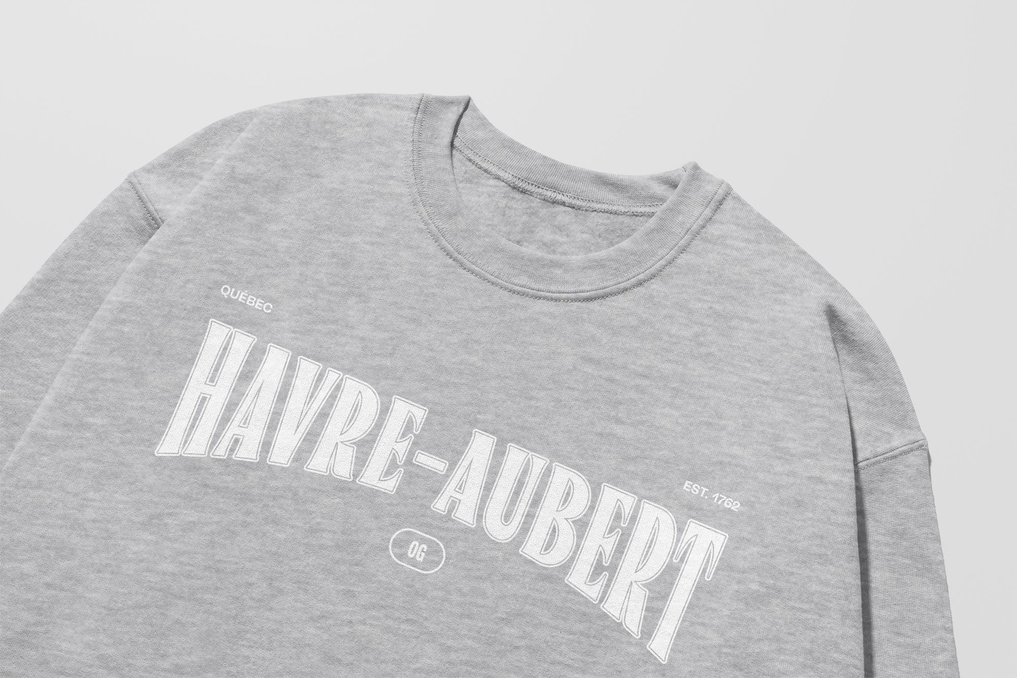 Mon Crew Fit - Adultes - Havre-Aubert - Impression en Blanc