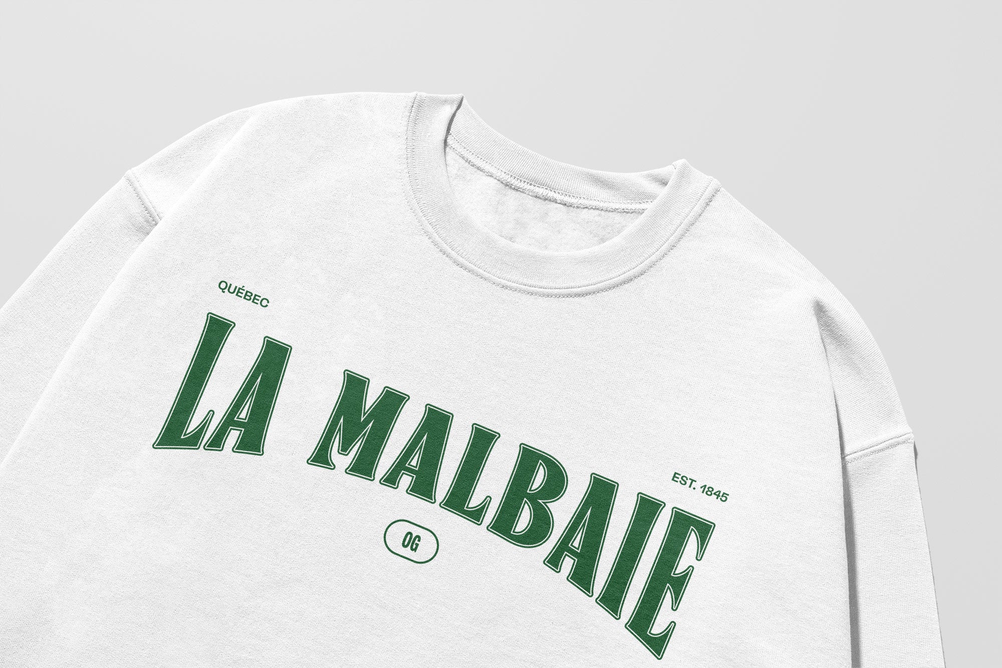 Mon Crew Fit - Adultes - La Malbaie - Impression en Vert