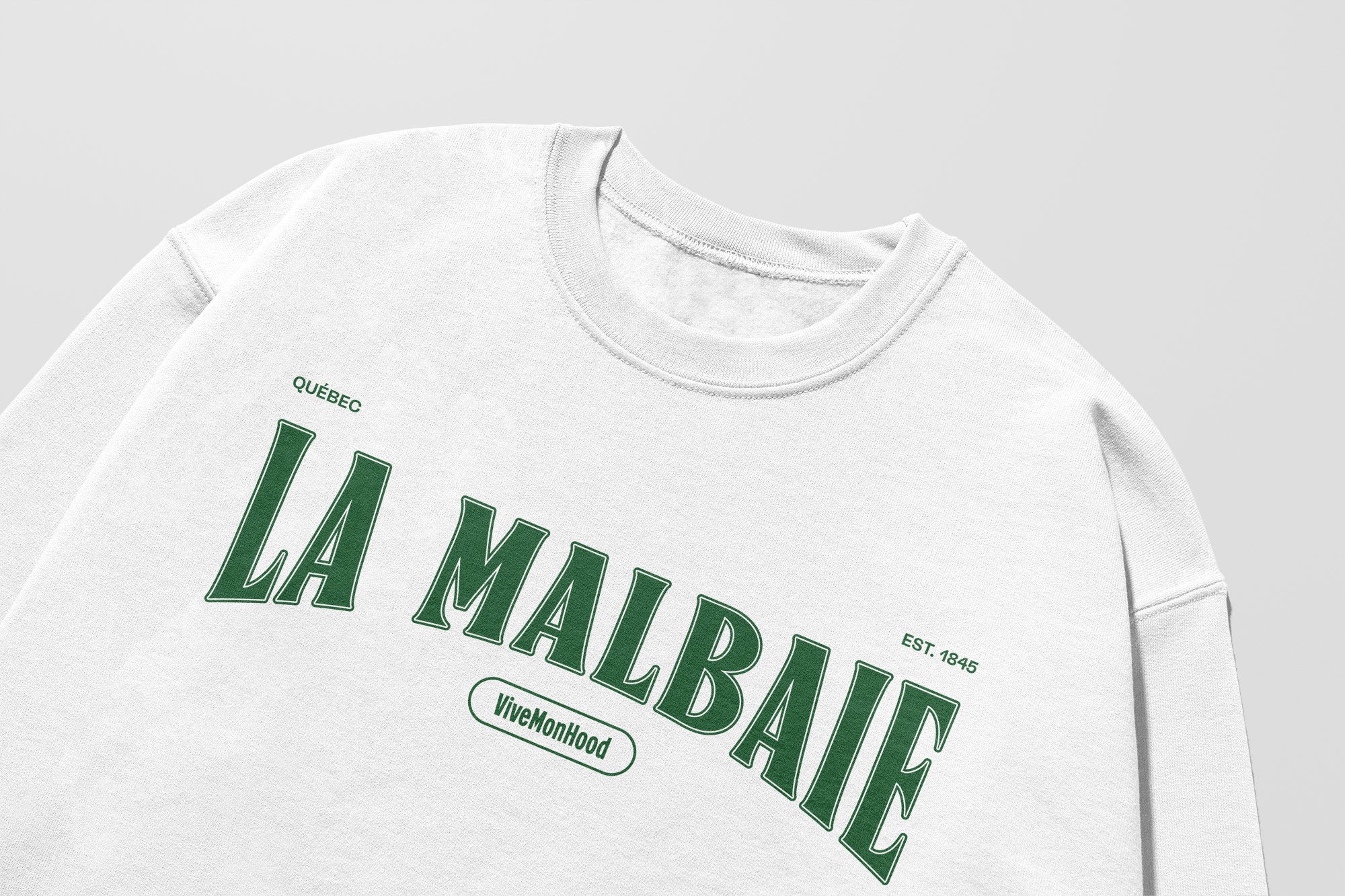 Mon Crew Fit - Adultes - La Malbaie - Impression en Vert