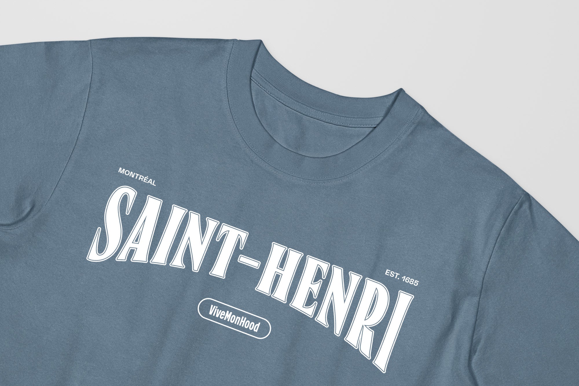 Mon T-Shirt Garçon - Adultes - Saint-Henri - Impression en Blanc