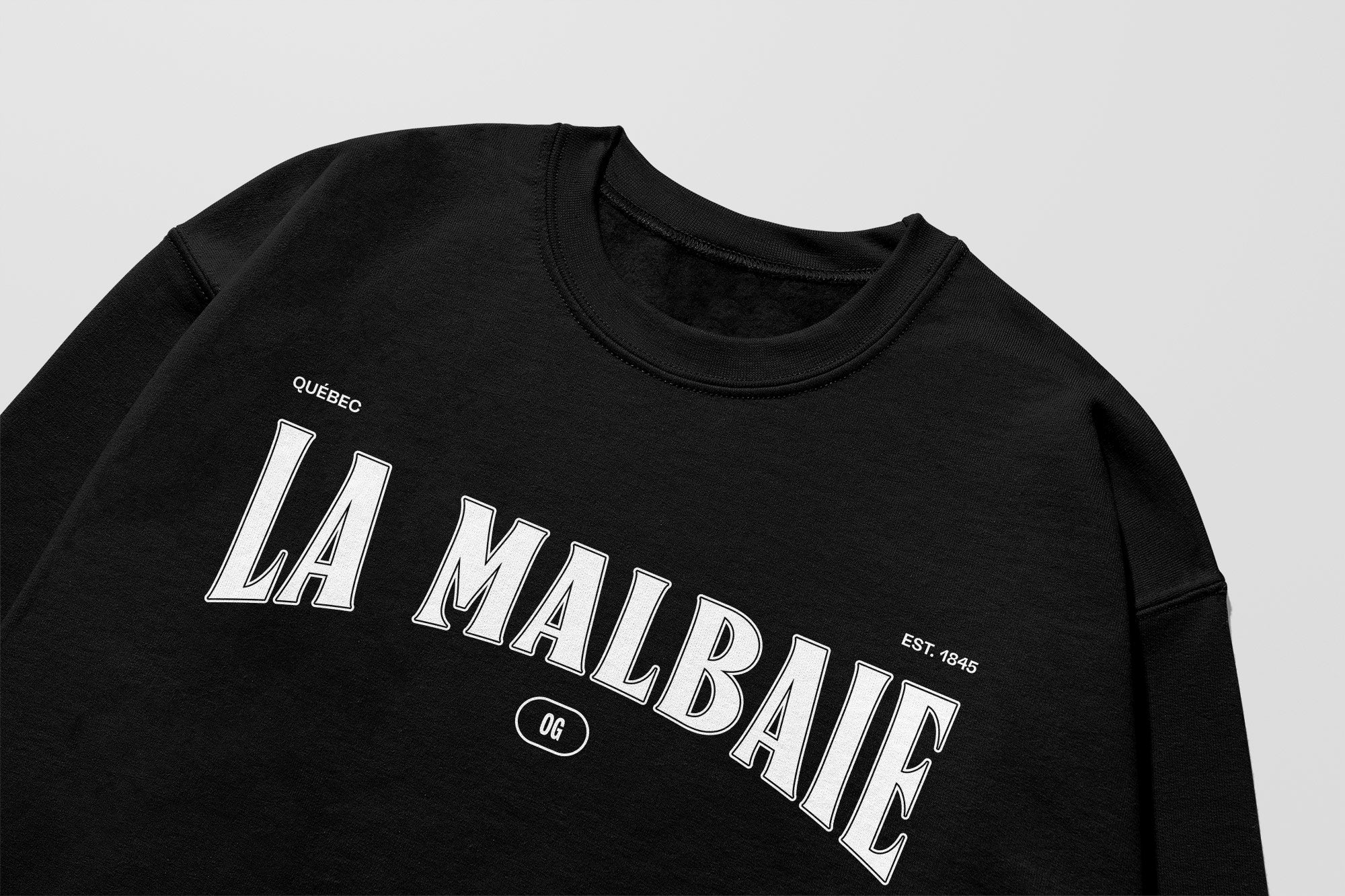 Mon Crew Fit - Adultes - La Malbaie - Impression en Blanc
