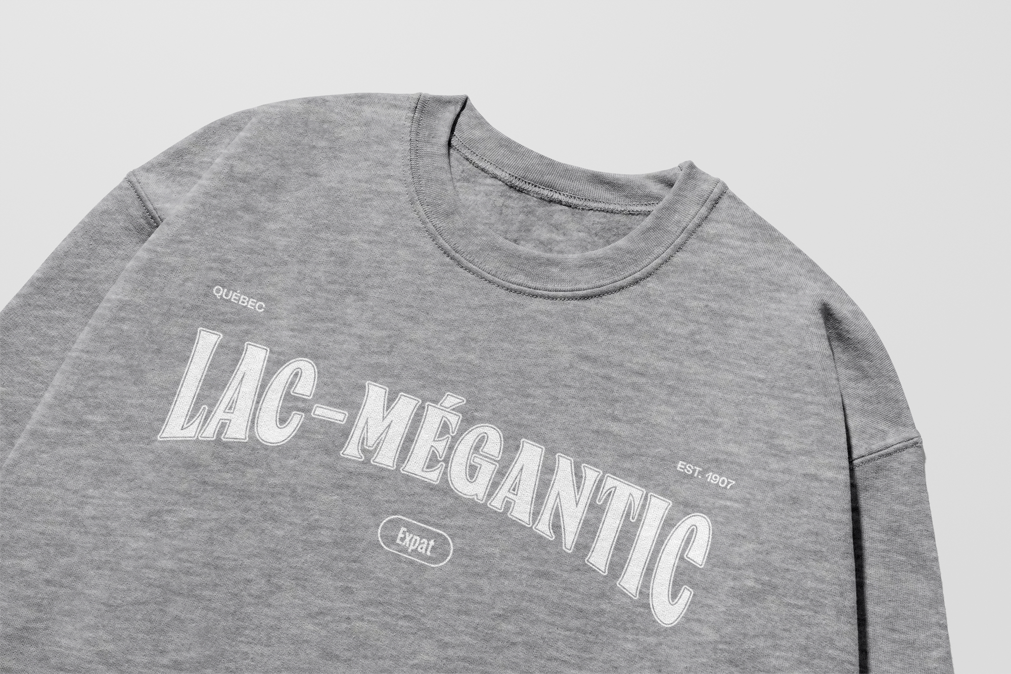 Mon Crew Fit - Lac-Megantic - Adulte - Blanc - Sport Gray