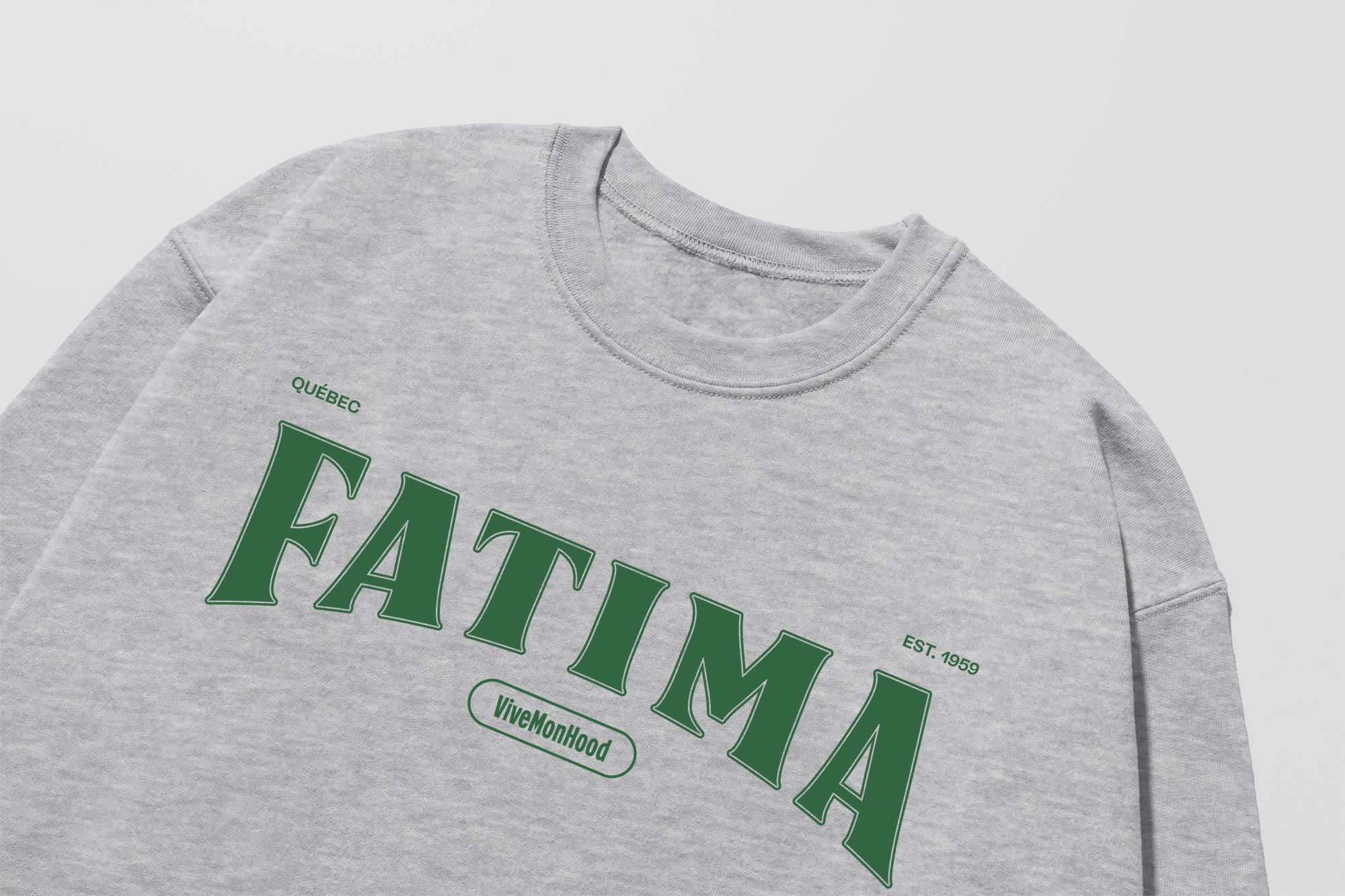 Mon Crew Fit - Adultes - Fatima - Impression en Vert