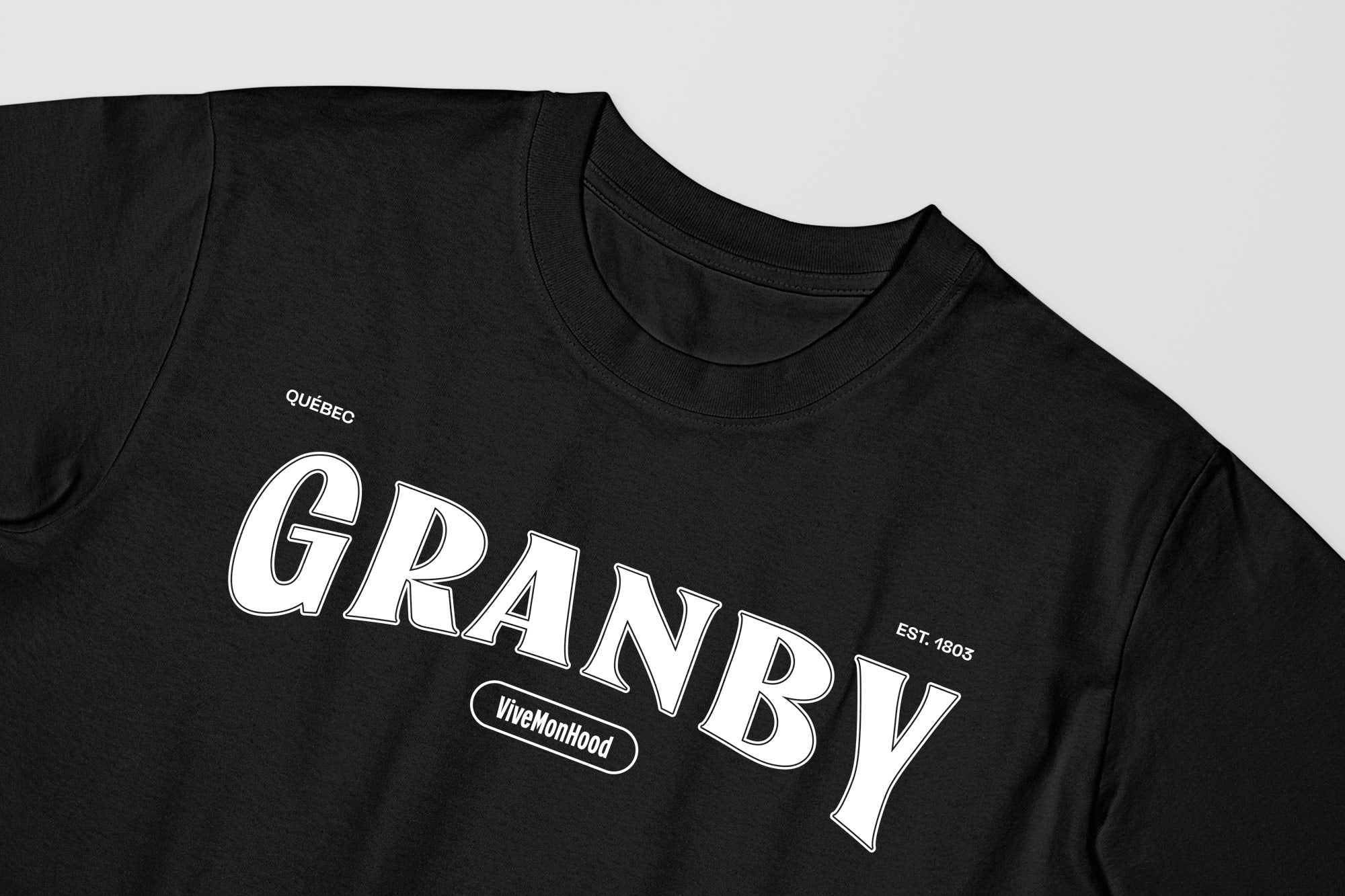 Mon T-Shirt Garçon - Adultes - Granby - Impression en Blanc