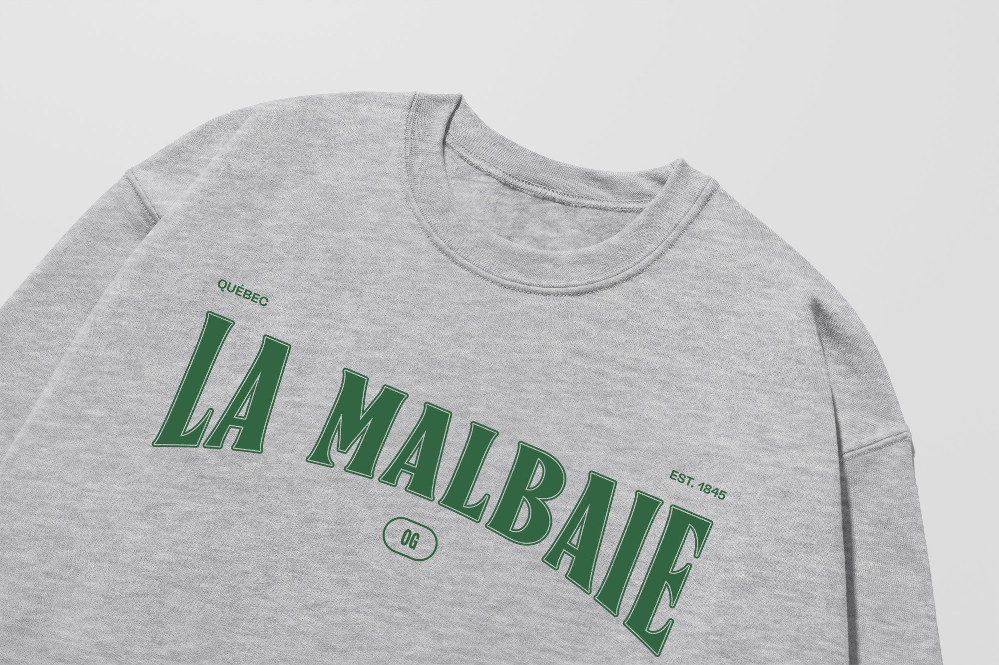 Mon Crew Fit - Adultes - La Malbaie - Impression en Vert