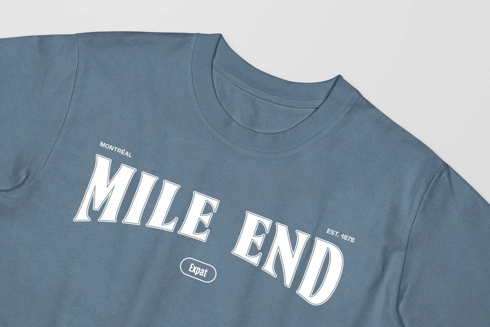 Mon T-Shirt Garçon - Adultes - Mile End - Impression en Blanc