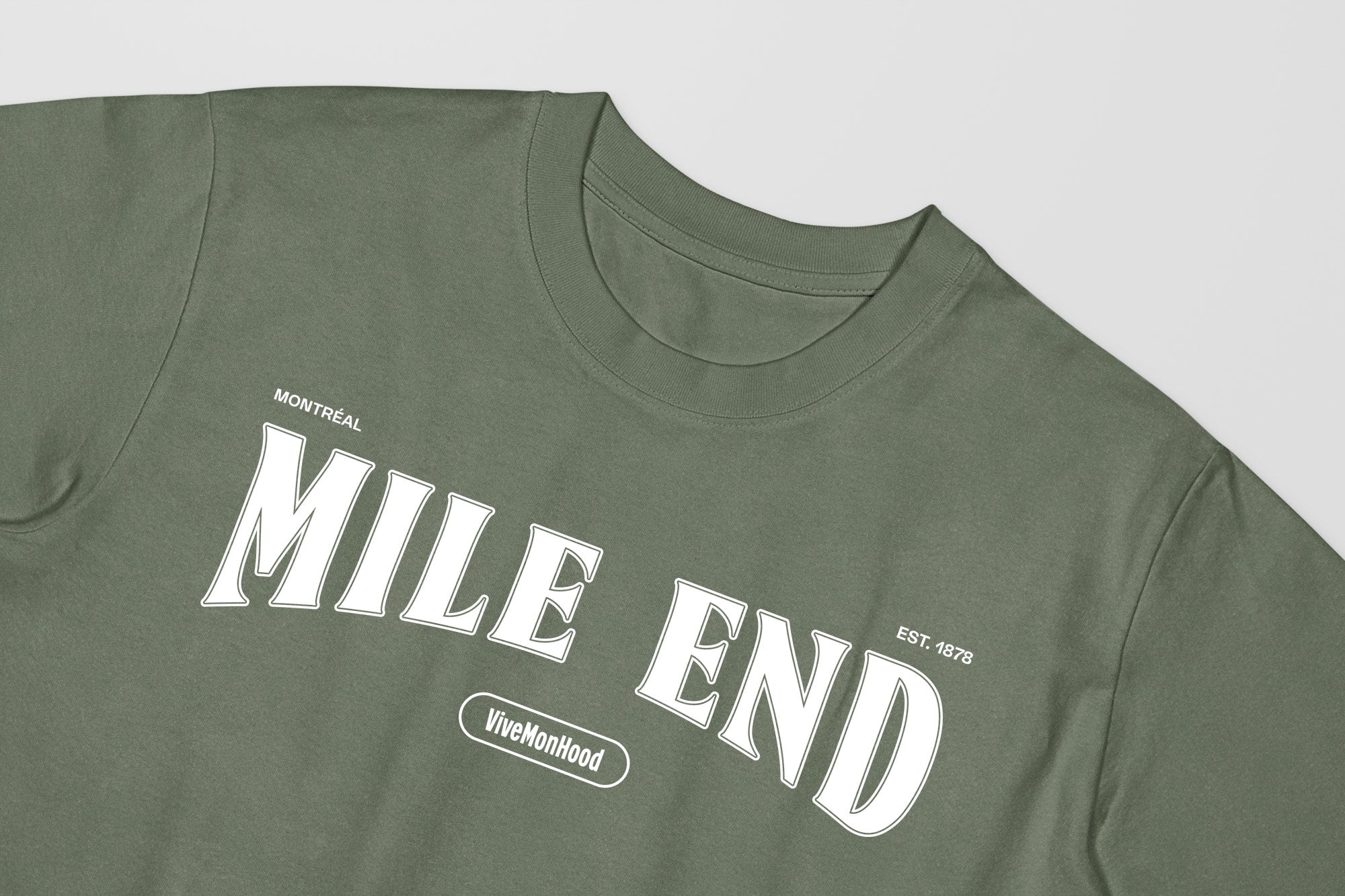 Mon T-Shirt Garçon - Adultes - Mile End - Impression en Blanc