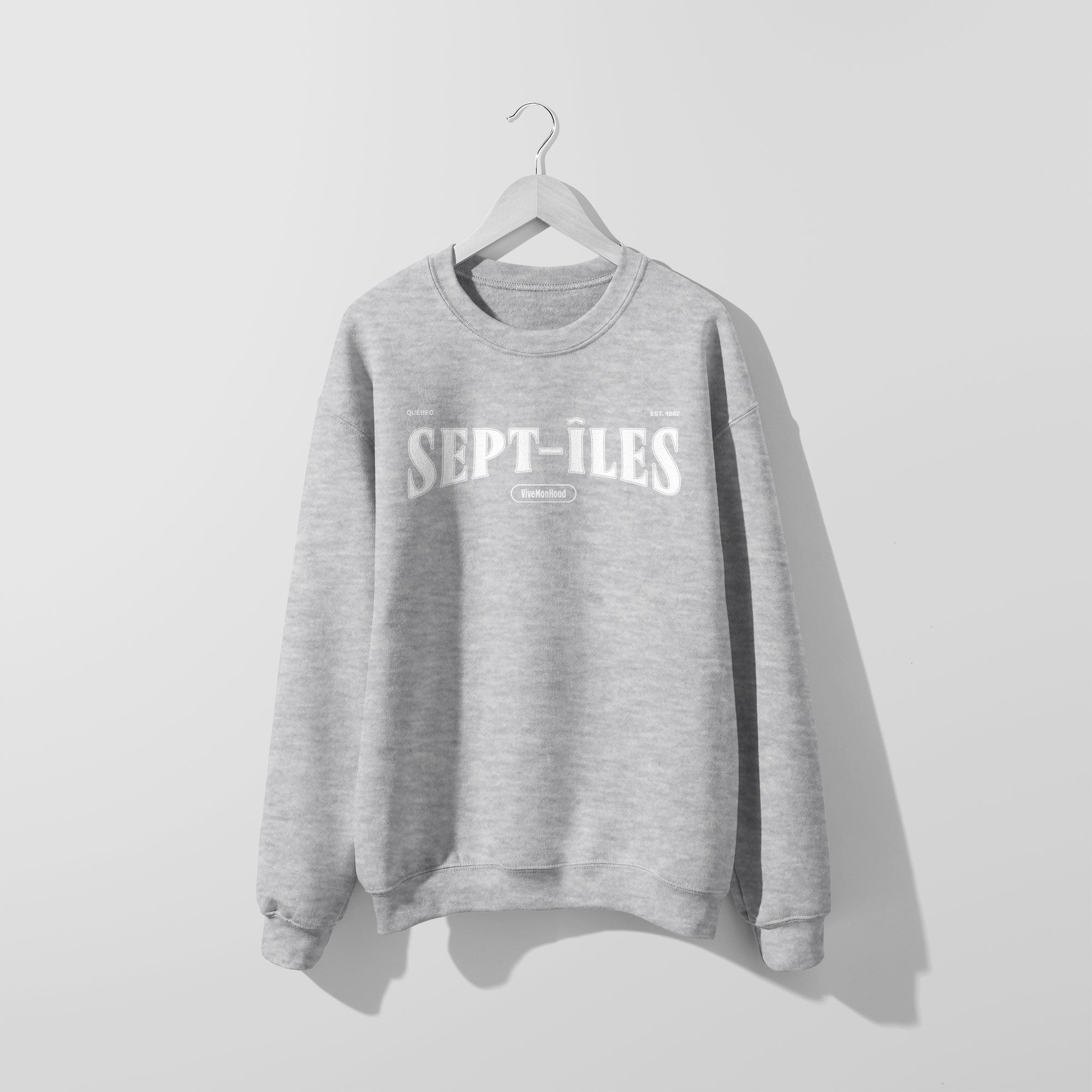 Mon Crew Fit - Adultes - Sept-Iles - Impression en Blanc