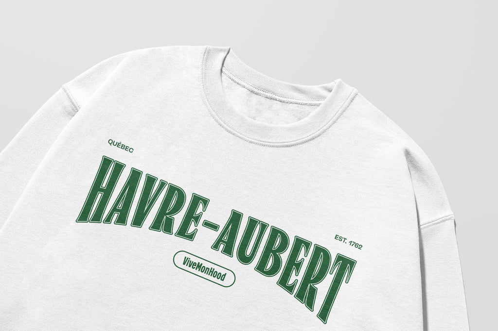 Mon Crew Fit - Adultes - Havre-Aubert - Impression en Vert