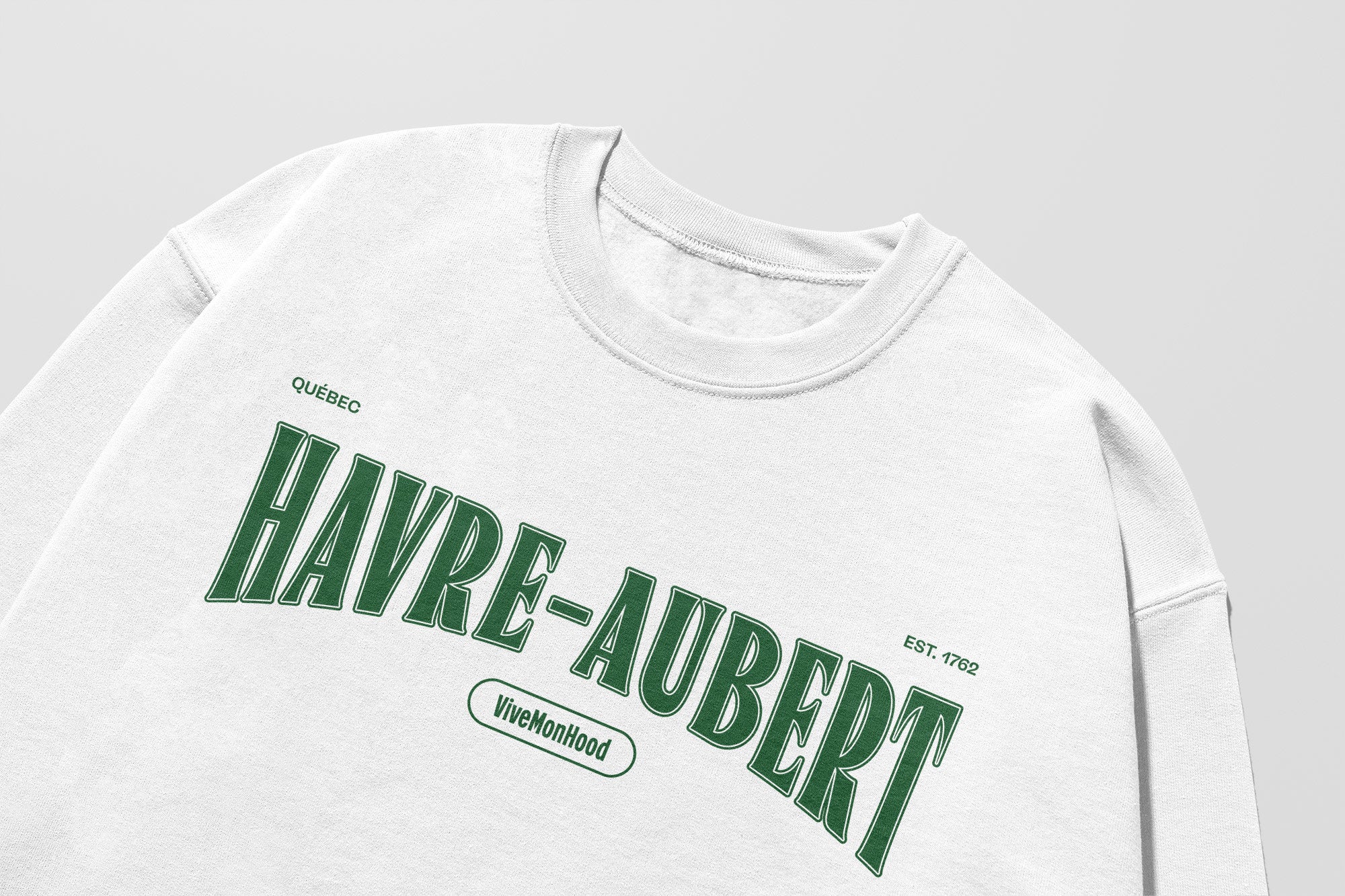 Mon Crew Fit - Adultes - Havre-Aubert - Impression en Vert