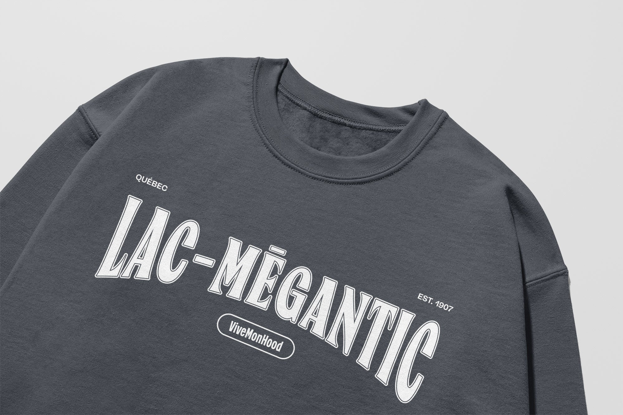 Mon Crew Fit - Enfants - Lac-Mégantic - Impression en Blanc