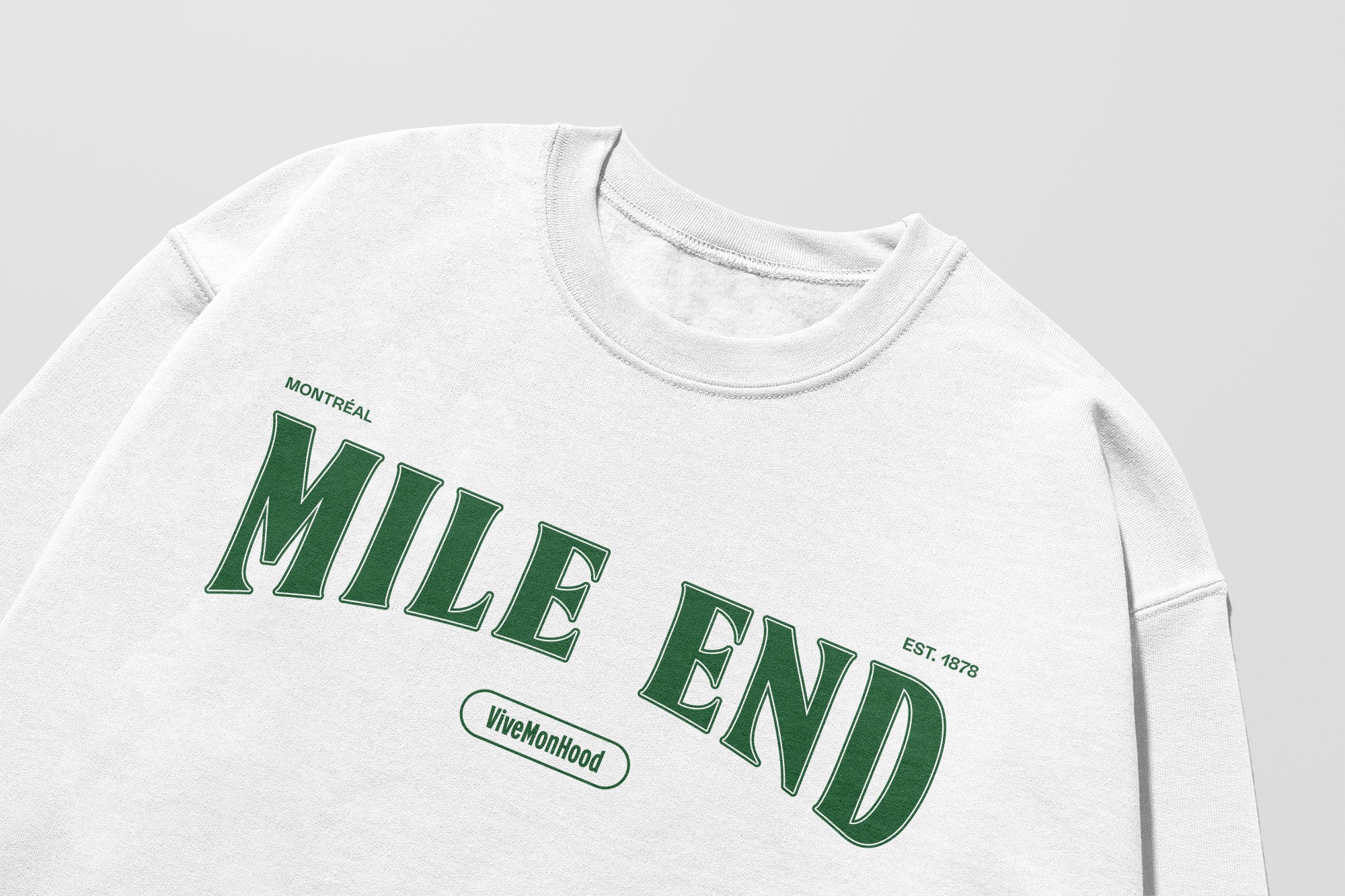 Mon Crew Fit - Adultes - Mile End - Impression en Vert