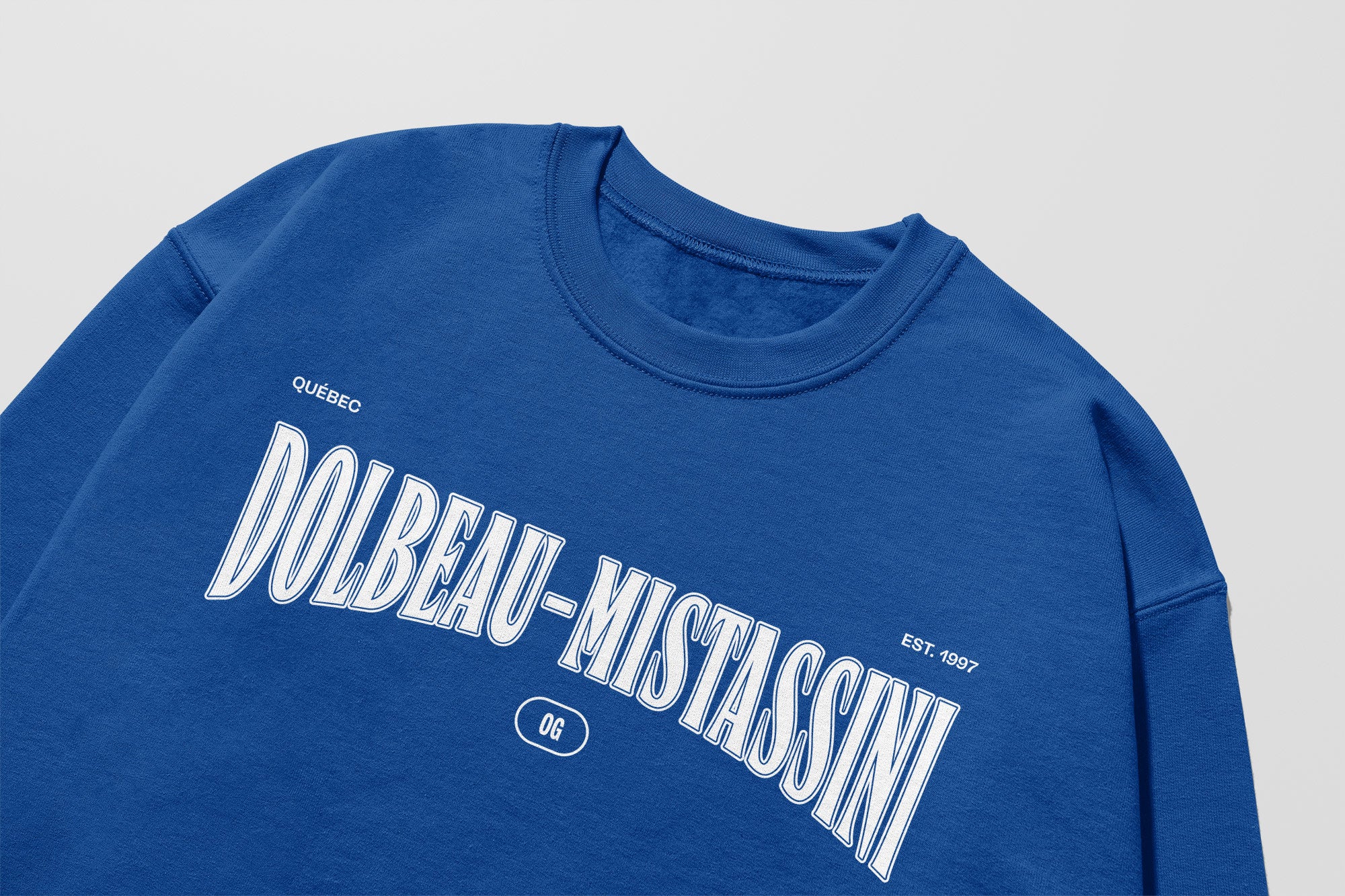 Mon Crew Confort - Adultes - Dolbeau-Mistassini - Impression en Blanc