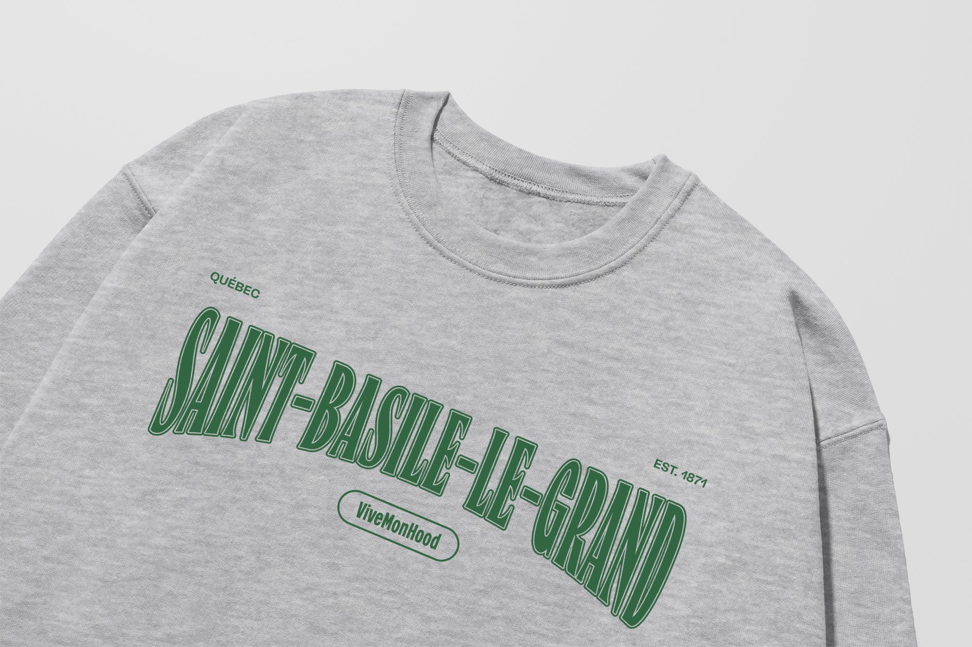 Mon Crew Fit - Adultes - Saint-Basile-Le-Grand - Impression en Vert