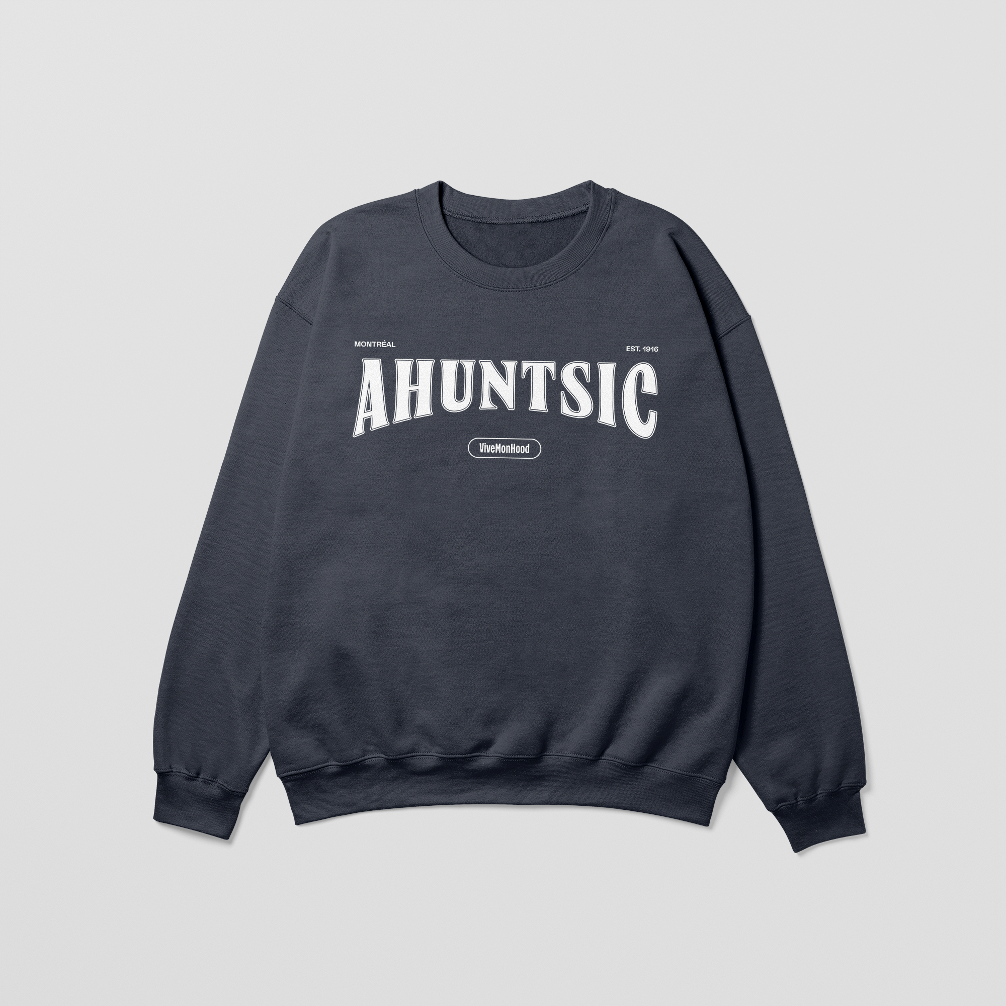 Mon Crew Fit - Ahuntsic - Enfant - Blanc - Dark Heather