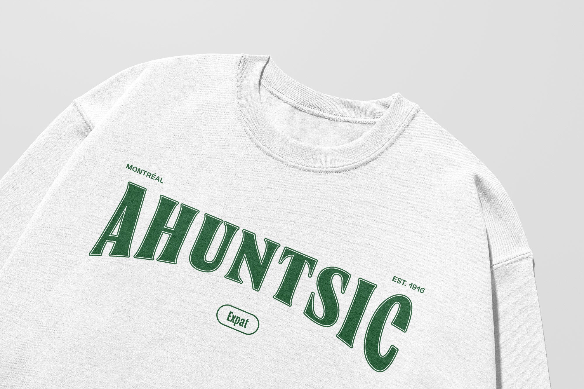 Mon Crew Fit - Adultes - Ahuntsic - Impression en Vert