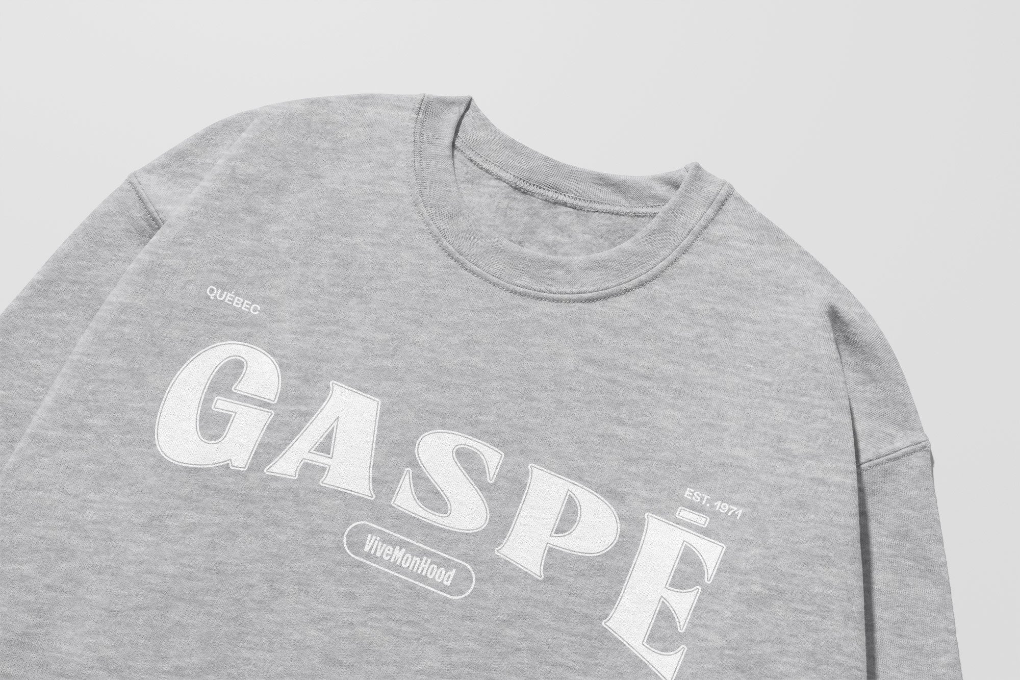 Mon Crew Fit - Enfants - Gaspé - Impression en Blanc