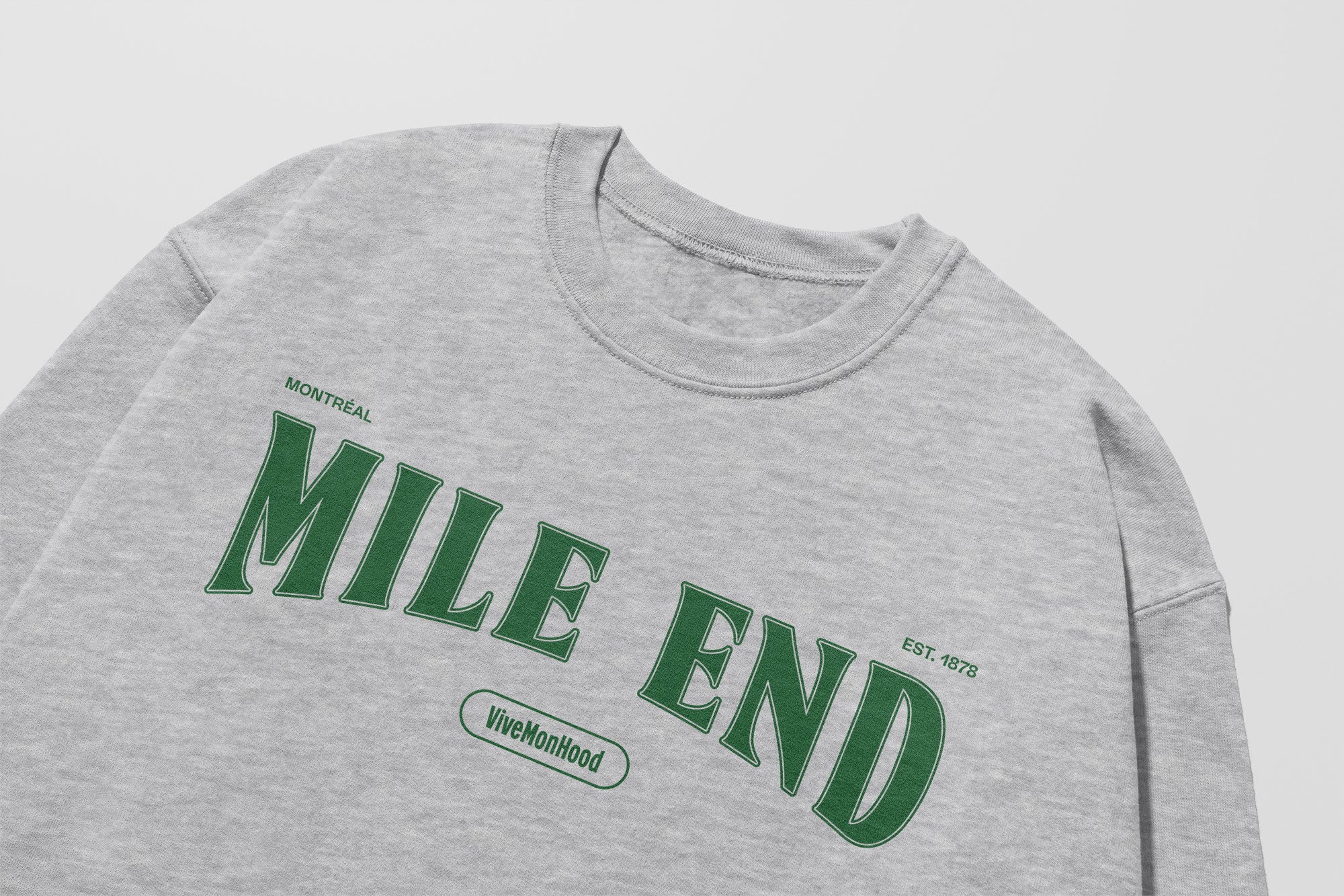 Mon Crew Fit - Adultes - Mile End - Impression en Vert