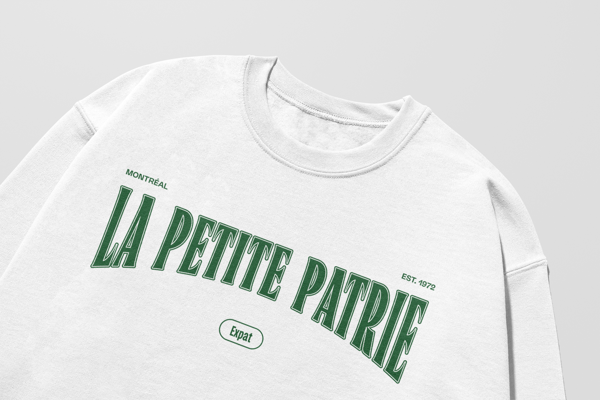 Mon Crew Fit - La Petite Patrie - Adulte - Vert - Blanc