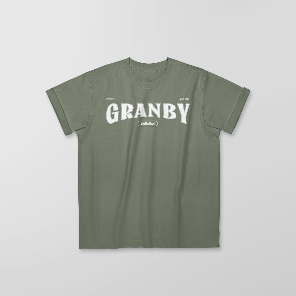 Mon T-Shirt Garçon - Adultes - Granby - Impression en Blanc
